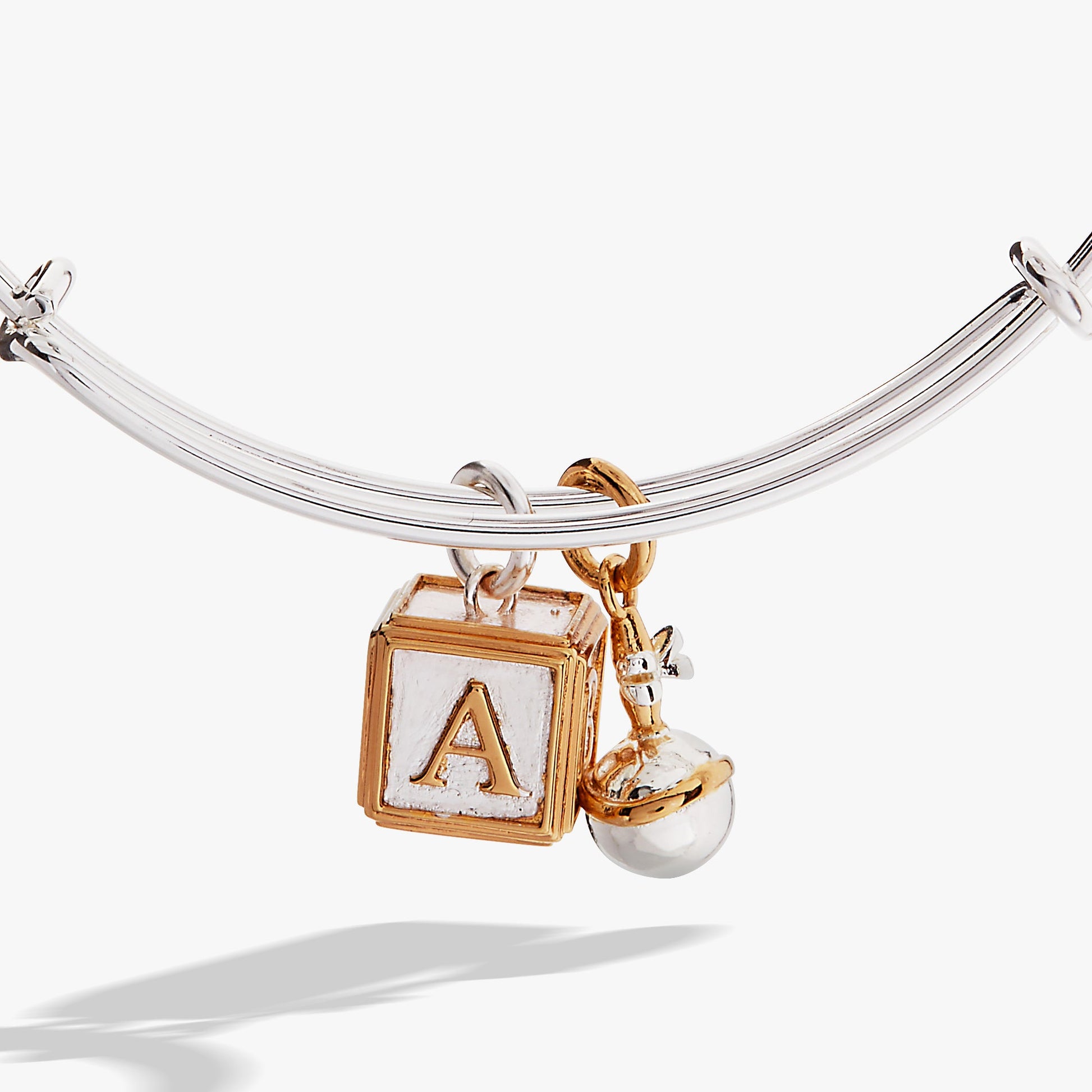 Baby Block and Rattle Bangle Two Tone