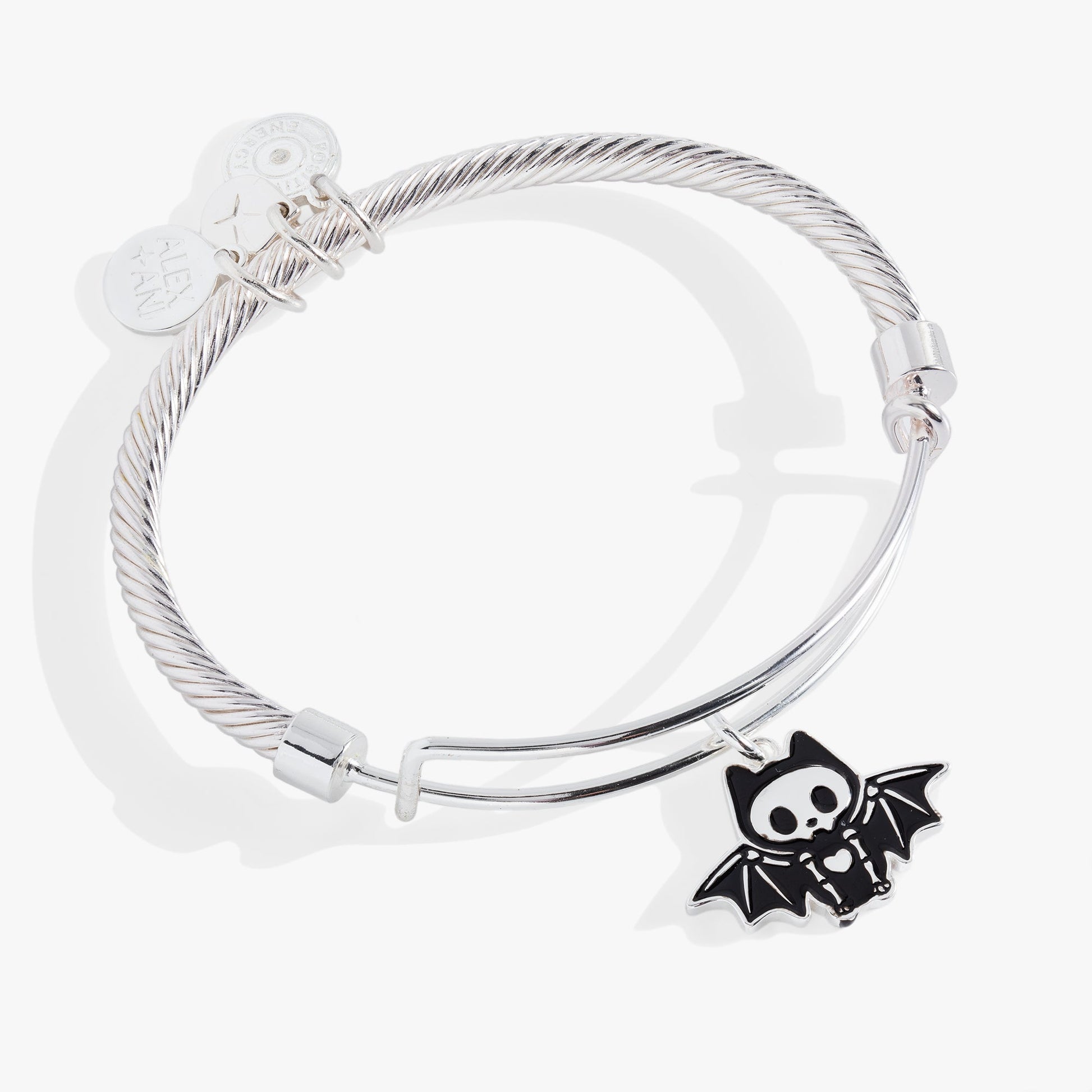 Bat Skeleton Bangle Bracelet Silver