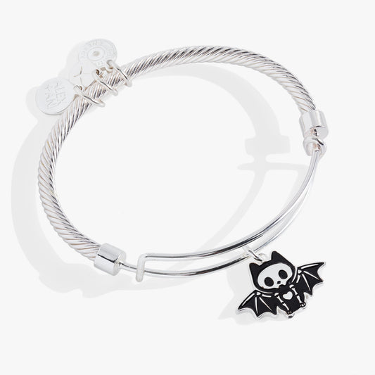 Bat Skeleton Bangle Bracelet Silver