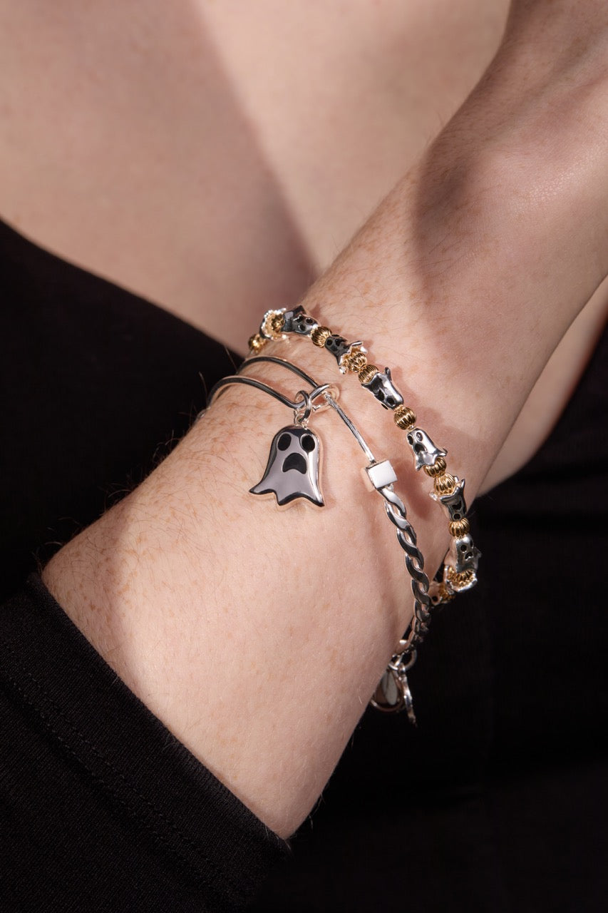 Ghost Beaded Bangle Two Tone