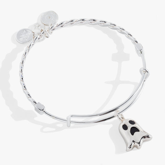 Ghost 'Only Here for the Boos' Textured Bangle Silver