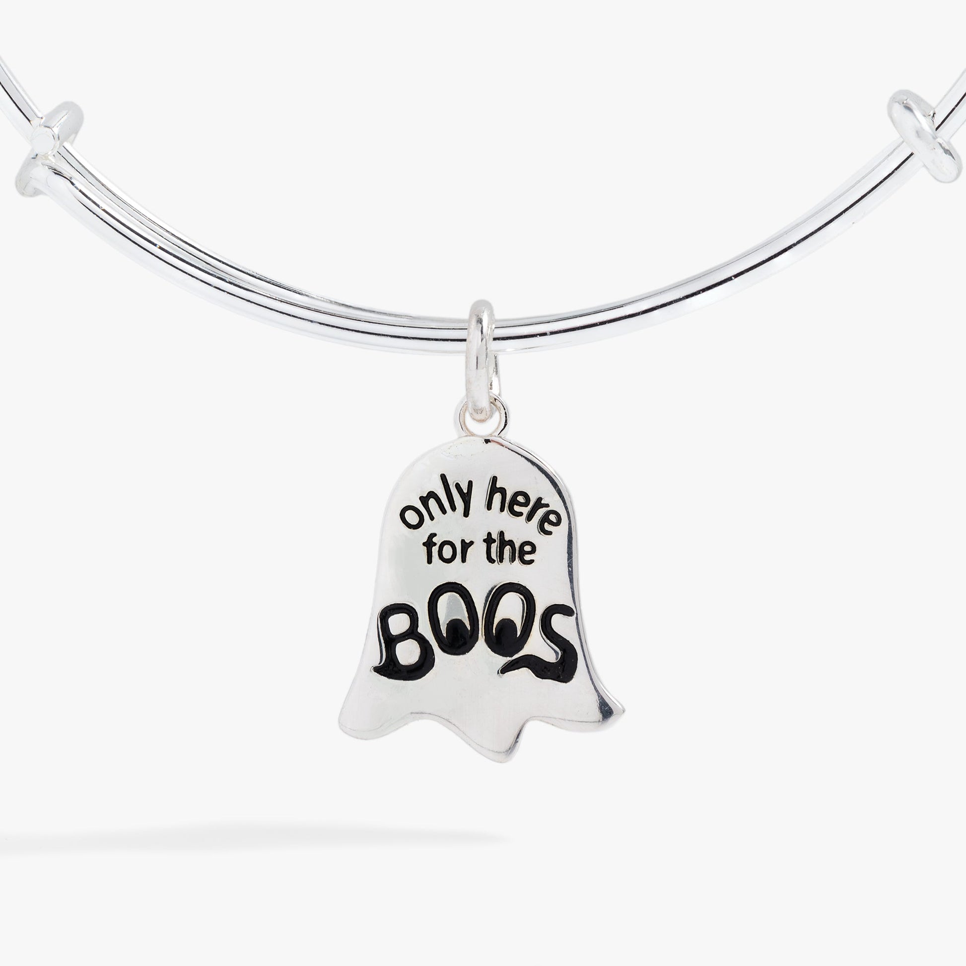 Ghost 'Only Here for the Boos' Textured Bangle Silver