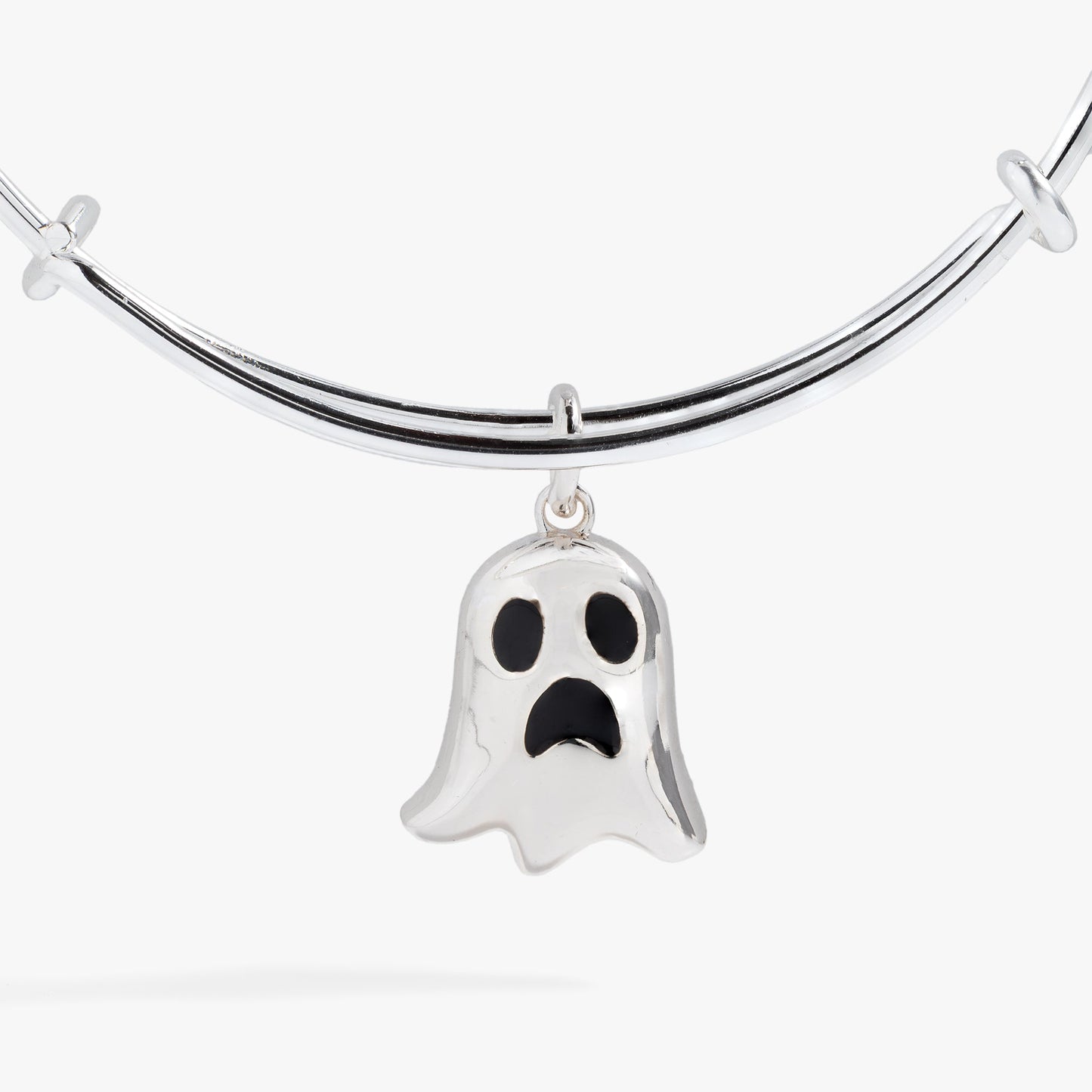 Ghost 'Only Here for the Boos' Textured Bangle Silver