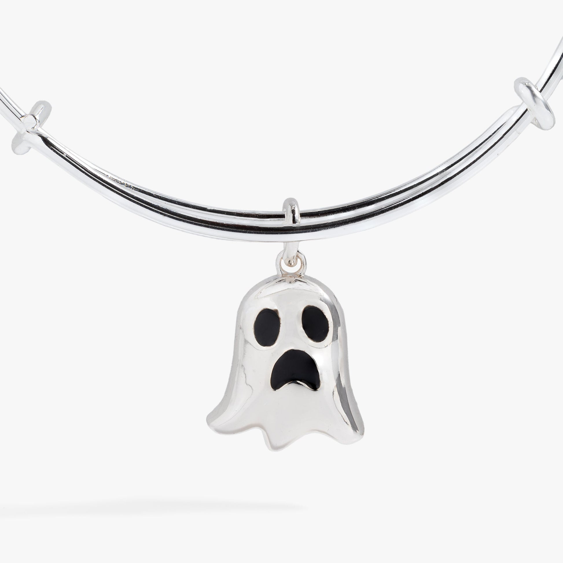 Ghost 'Only Here for the Boos' Textured Bangle Silver
