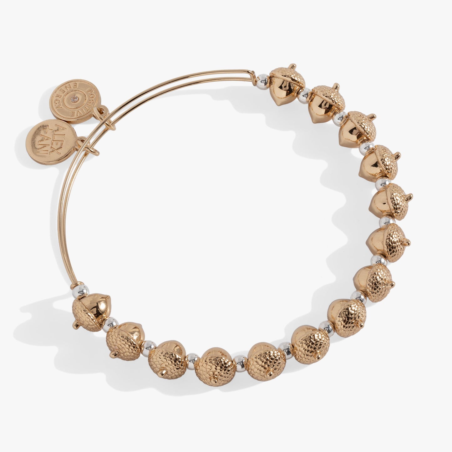 Acorn Beaded Bangle Two Tone