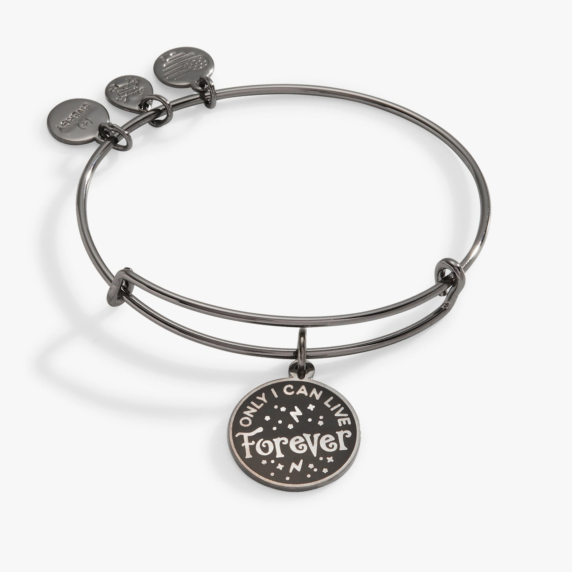 Harry Potter™ Voldemort 'Only I Can Live Forever' Charm Bangle Midnight Silver