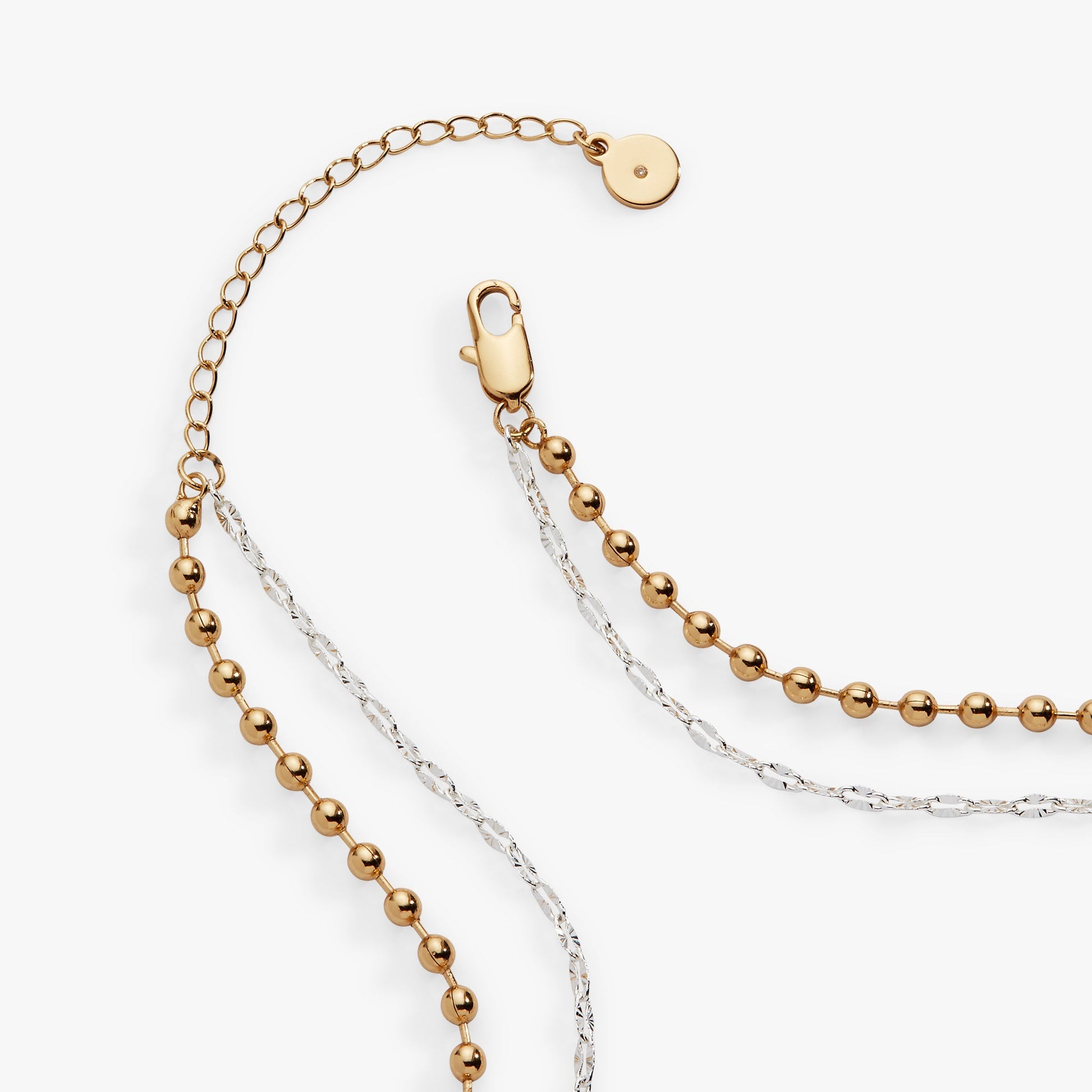 Moon Magic 2 Row Charm Necklace Two Tone