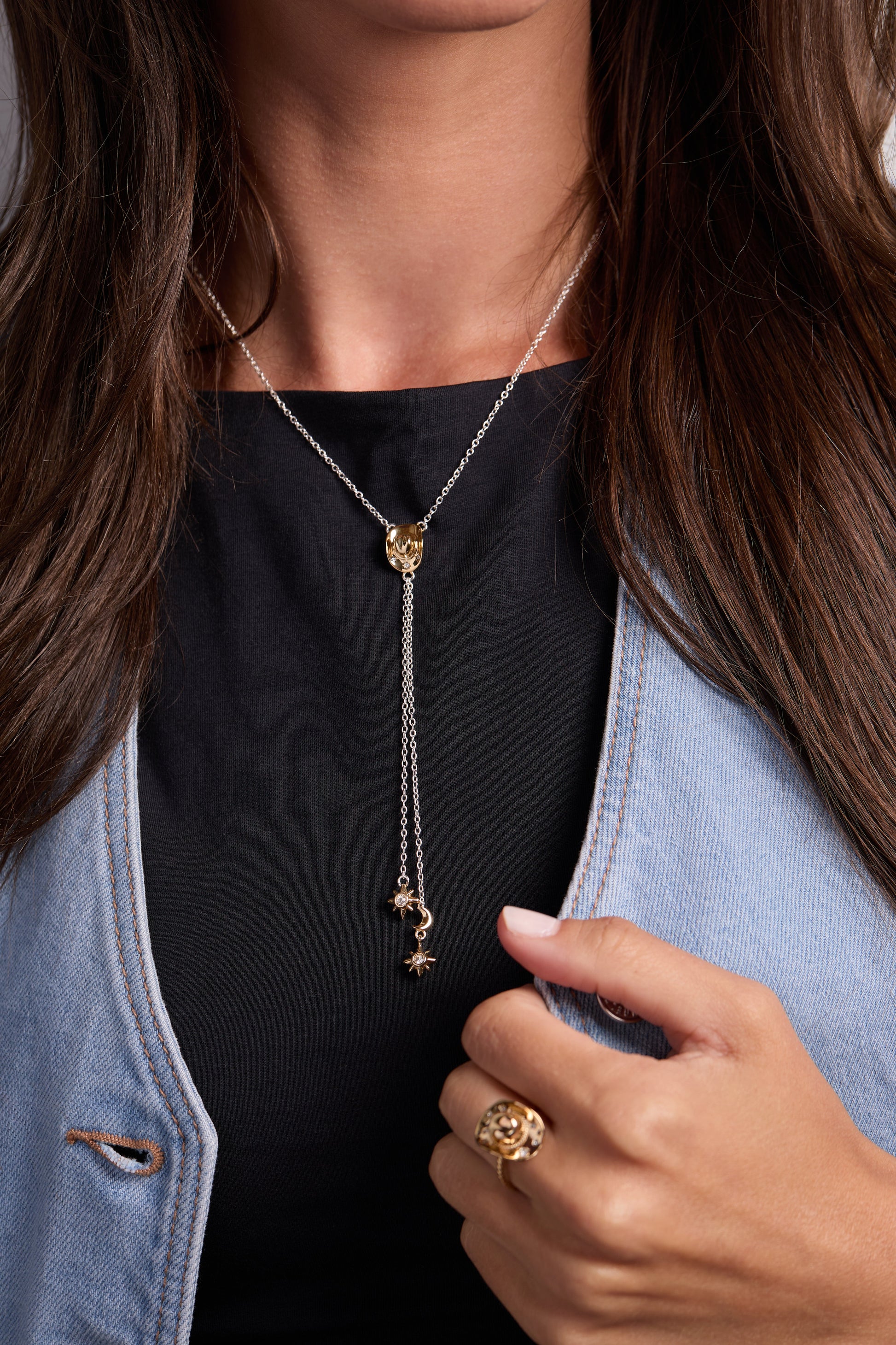 Cosmic Cowgirl Bolo Necklace Two Tone