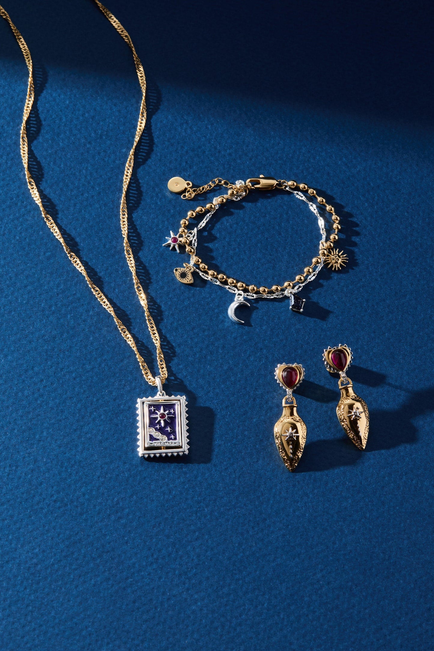 Tarot Card Reversable Spinner Pendant Necklace Two Tone