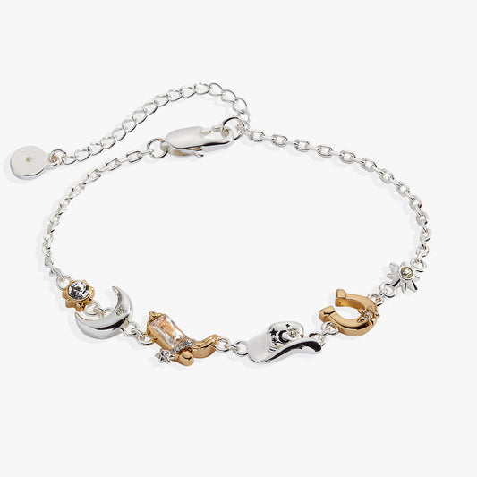 Cosmic Cowgirl Inline Charm Bracelet Two Tone