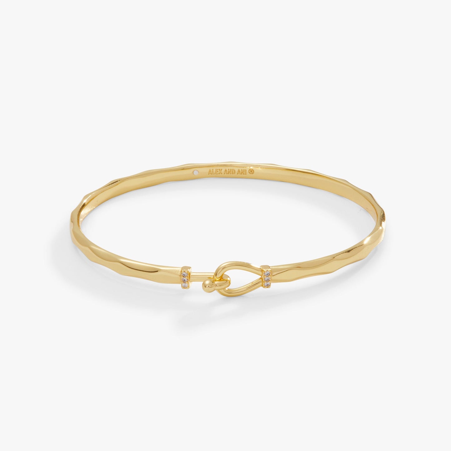 Faceted Hook Tension Bracelet Shiny Silver