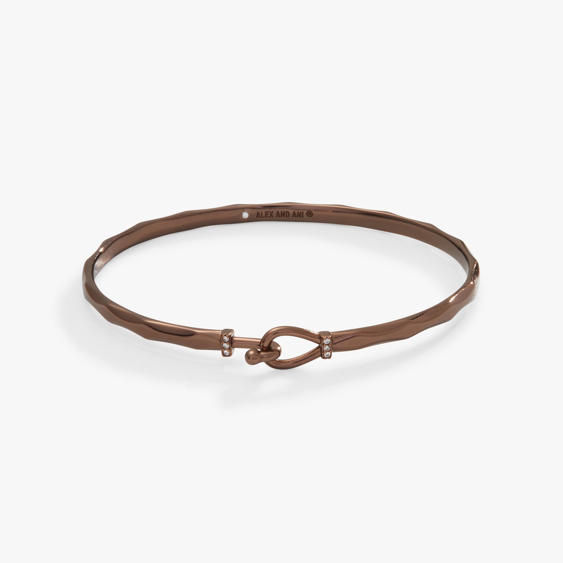 Faceted Hook Tension Bracelet Shiny Silver