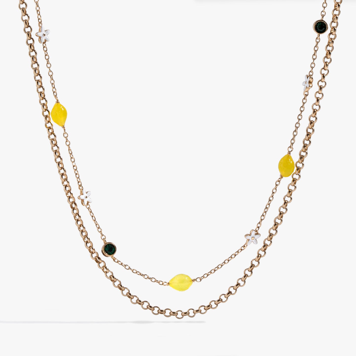 Double-Layer Lemon Necklace Gold
