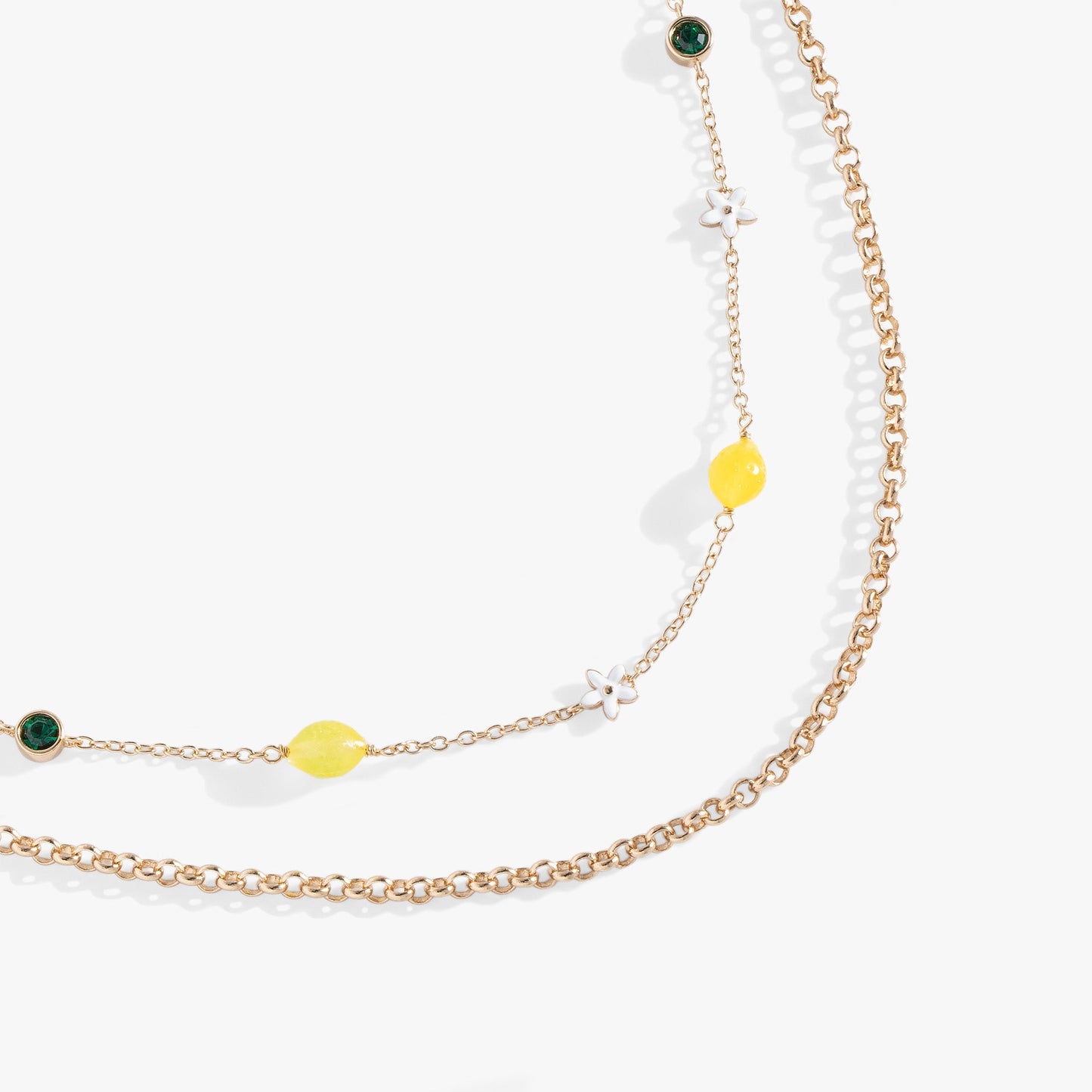 Double-Layer Lemon Necklace Gold