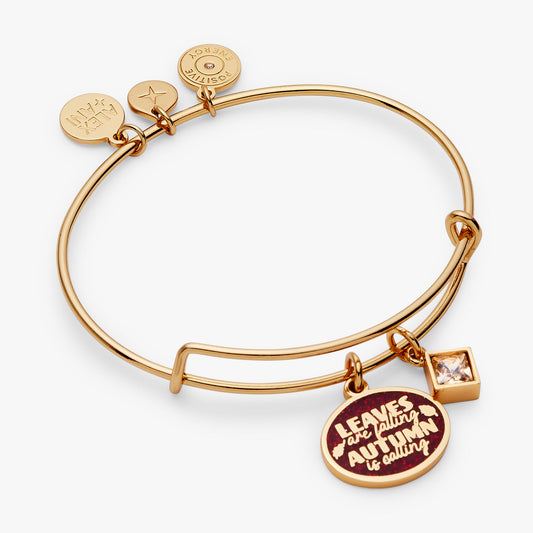Autumn is calling leaves are falling duo charm bangle Gold