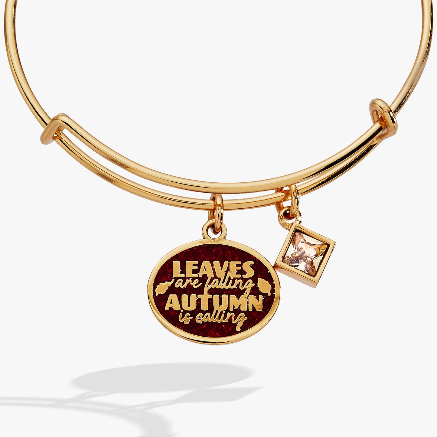 Autumn is calling leaves are falling duo charm bangle Gold