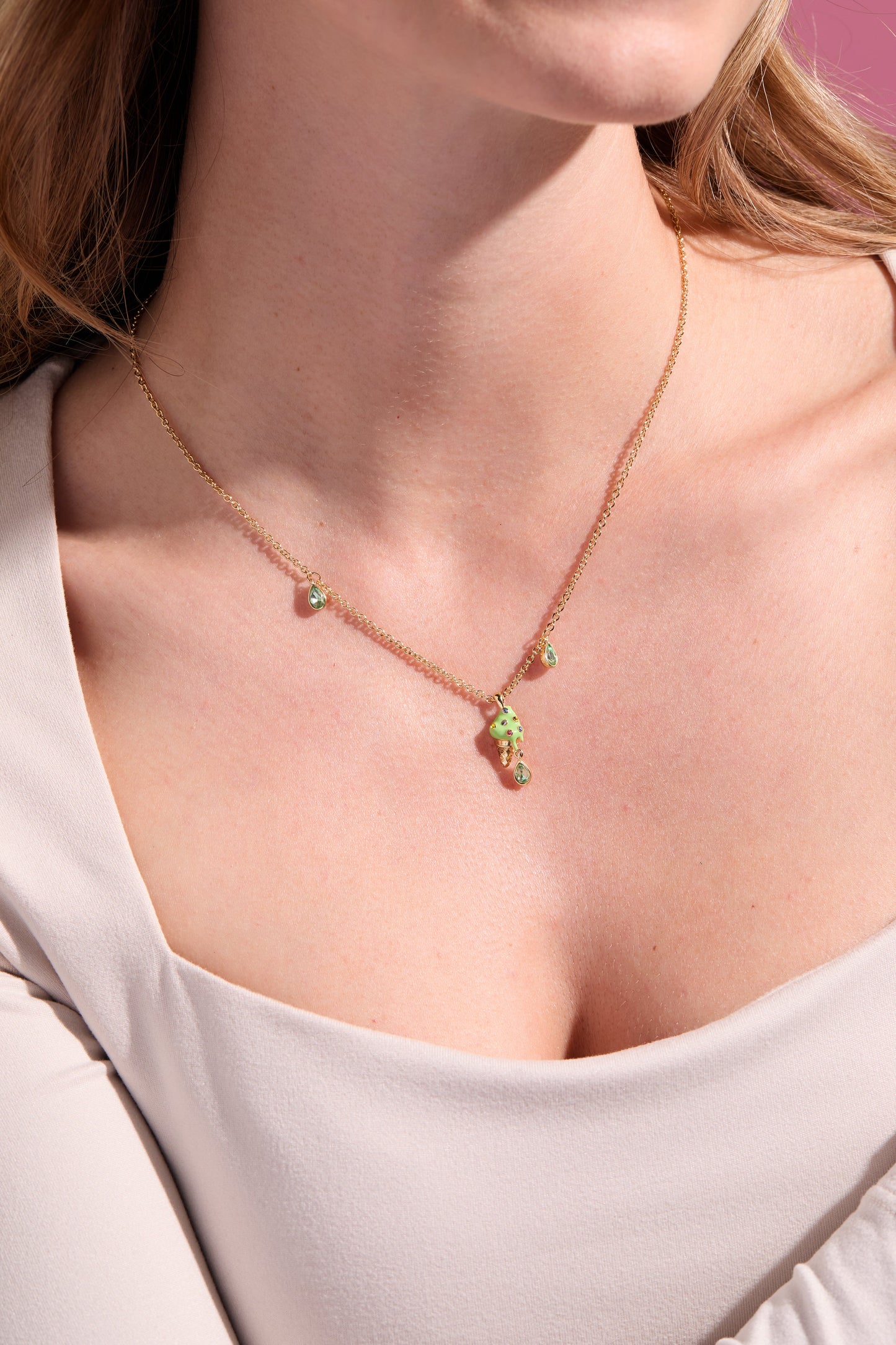 Ice Cream Pendant Gold