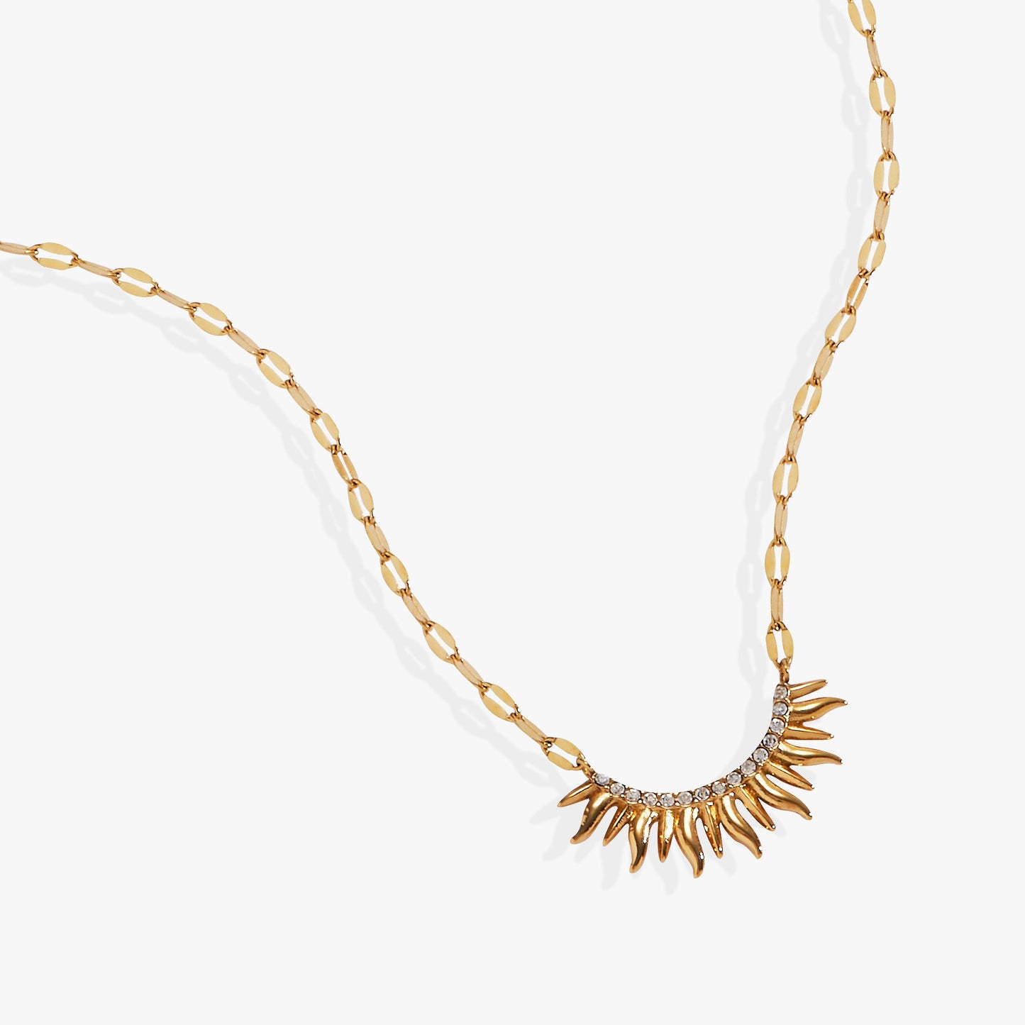 Sun Ray Necklace Stainless Steel Gold