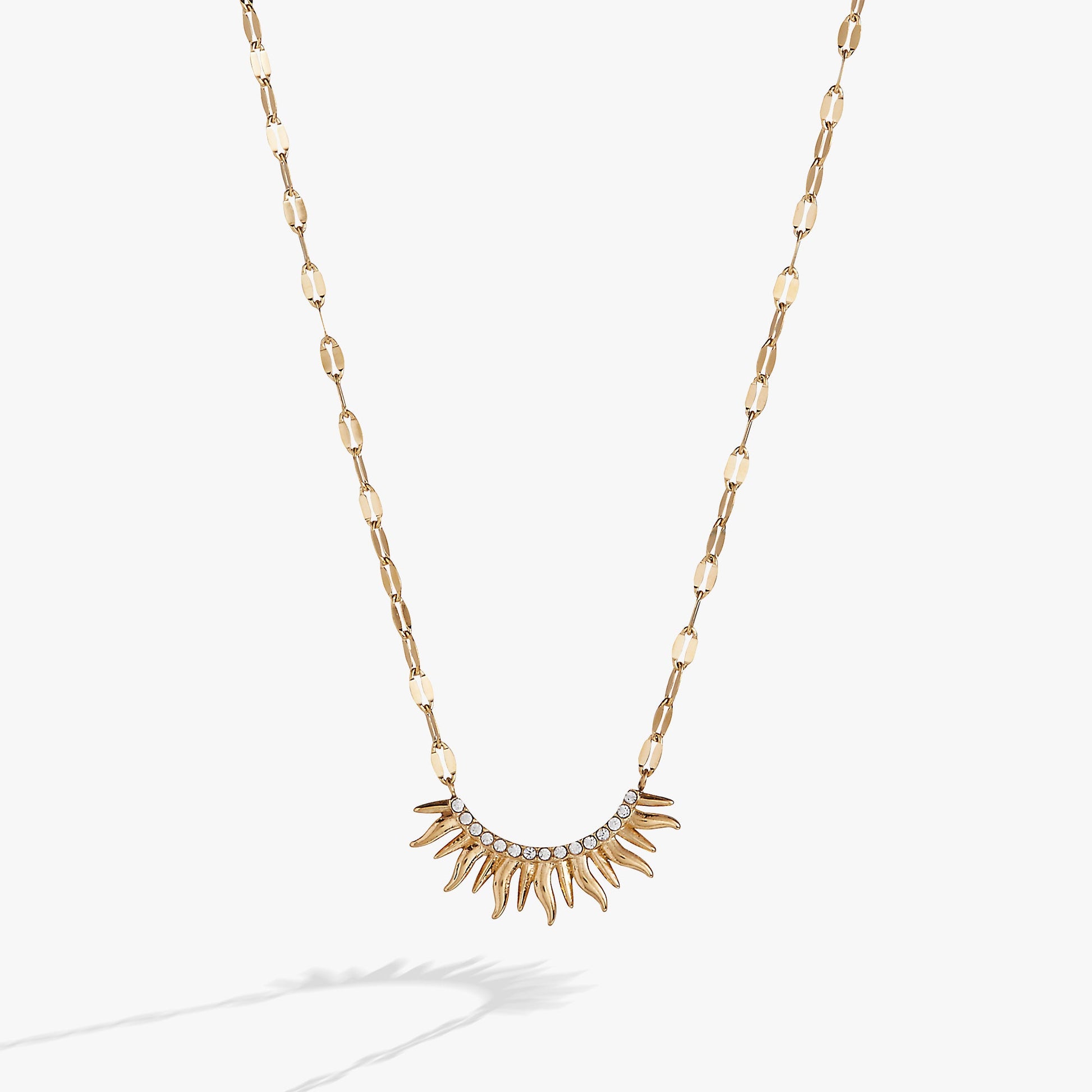 Sun Ray Necklace Stainless Steel Gold