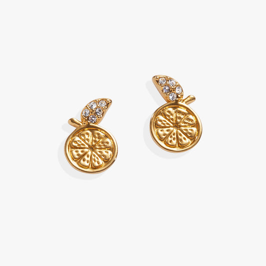 Summer Fruits Orange Slice Stud Gold