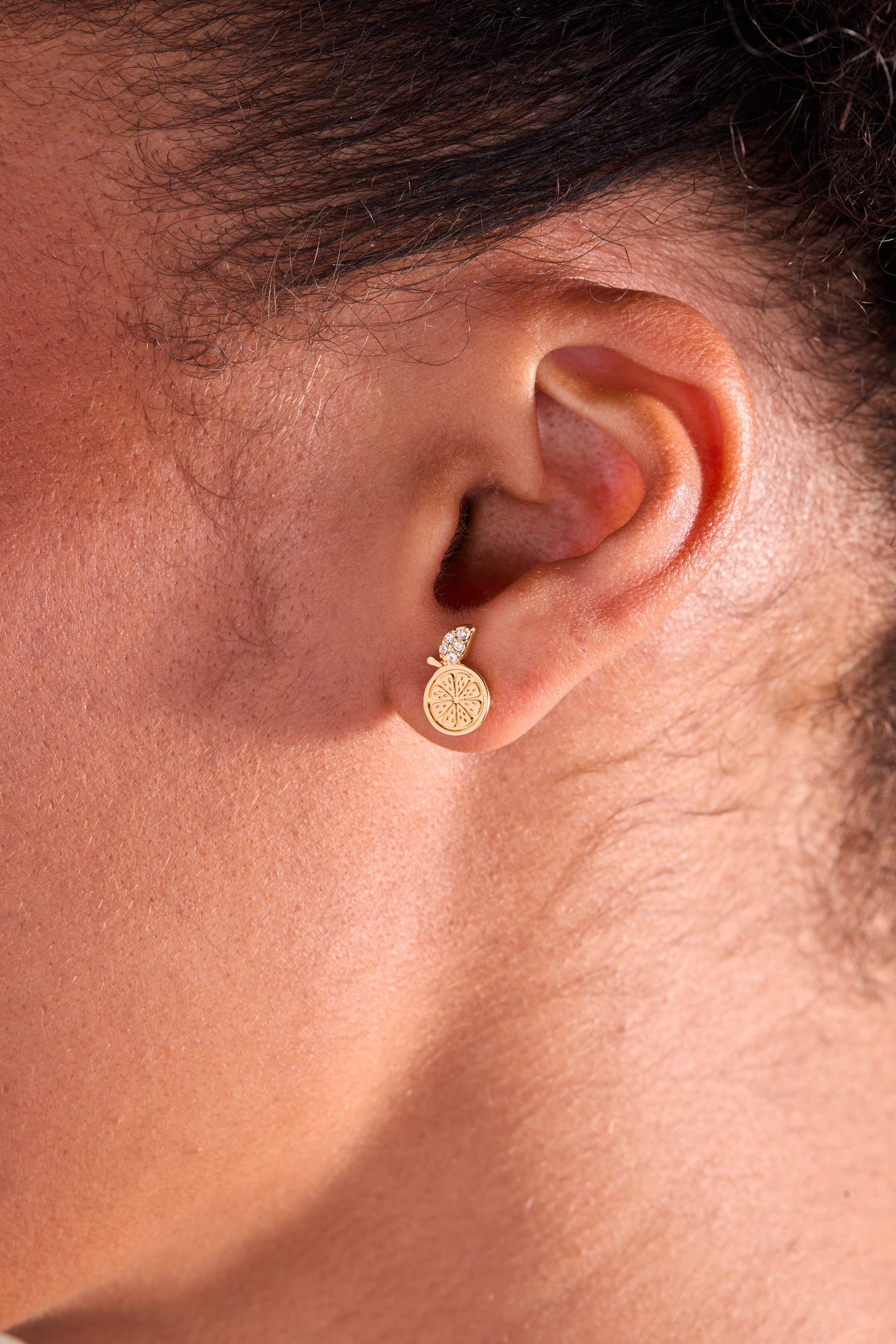 Summer Fruits Orange Slice Stud Gold