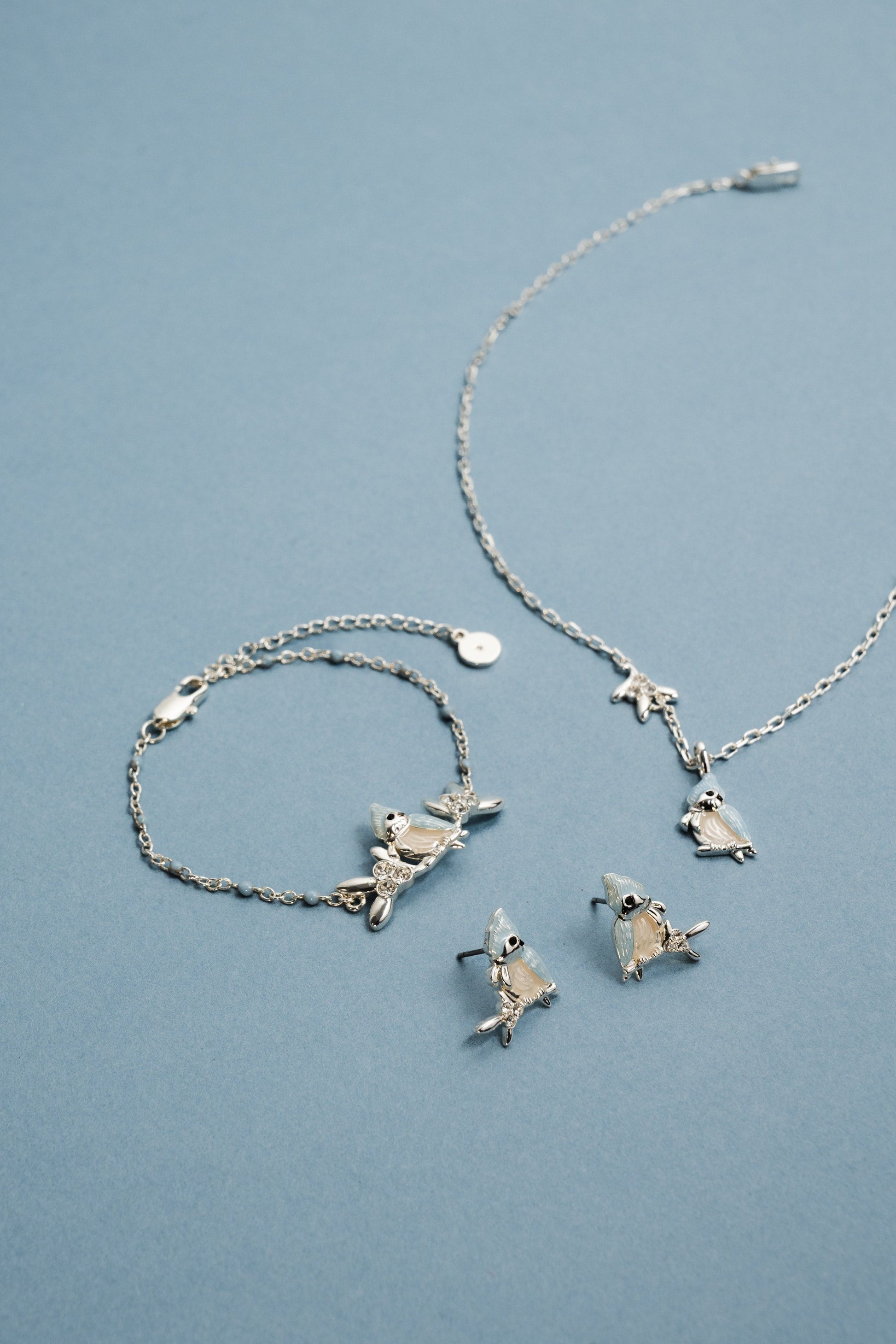 Tufted Titmouse Bracelet Silver