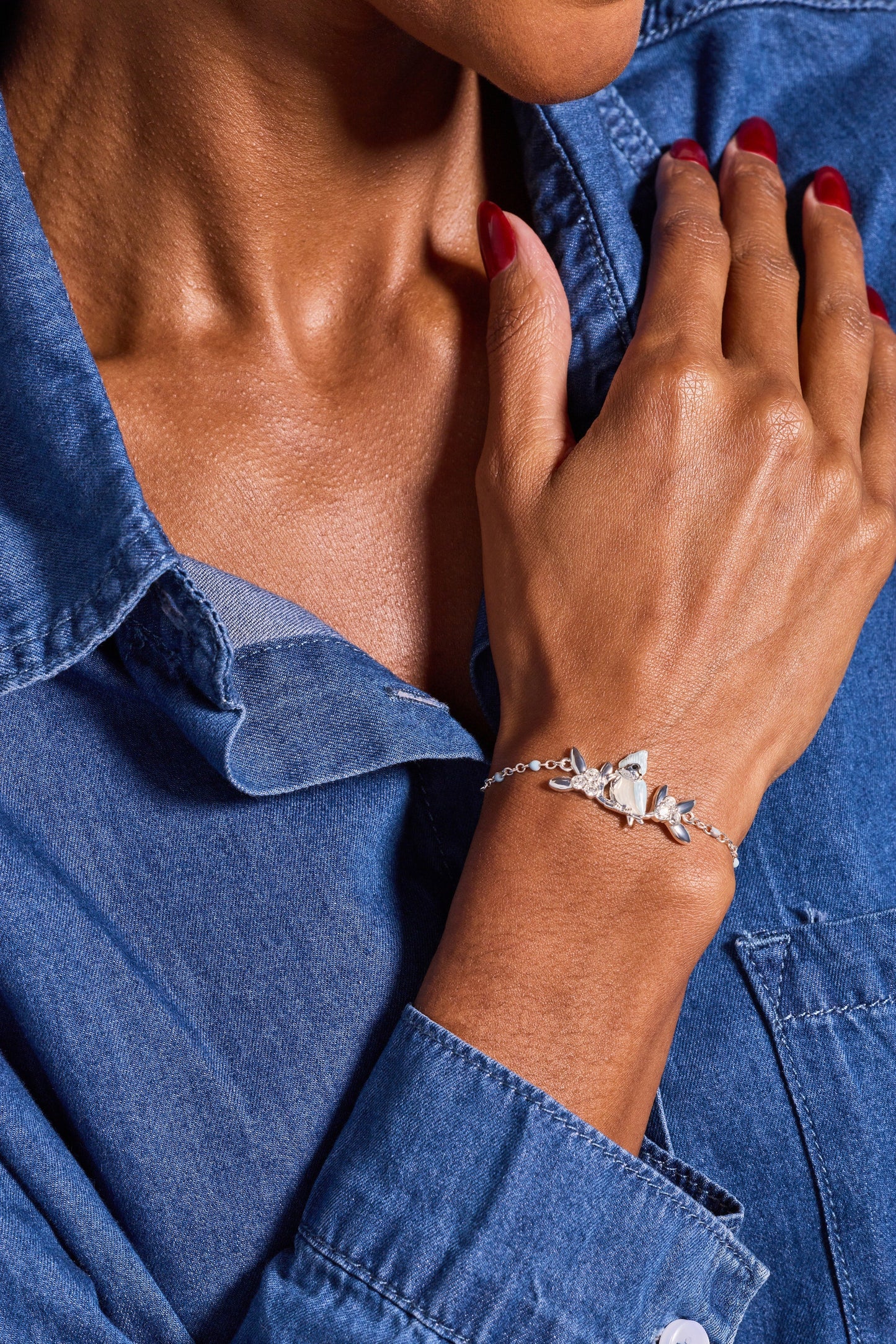 Tufted Titmouse Bracelet Silver