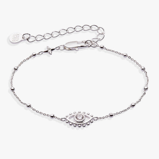 Evil Eye Inline Bracelet Silver
