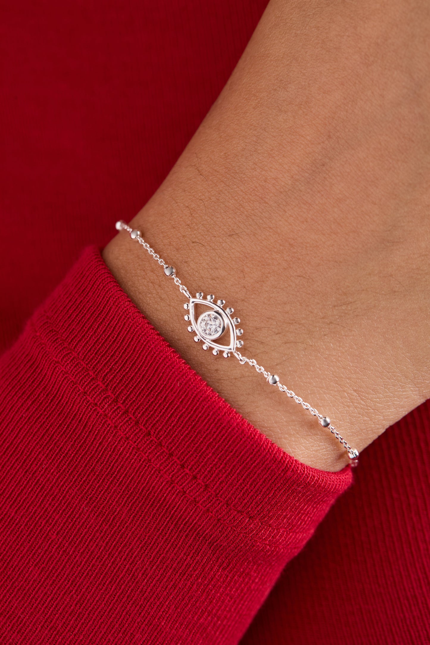 Evil Eye Inline Bracelet Silver