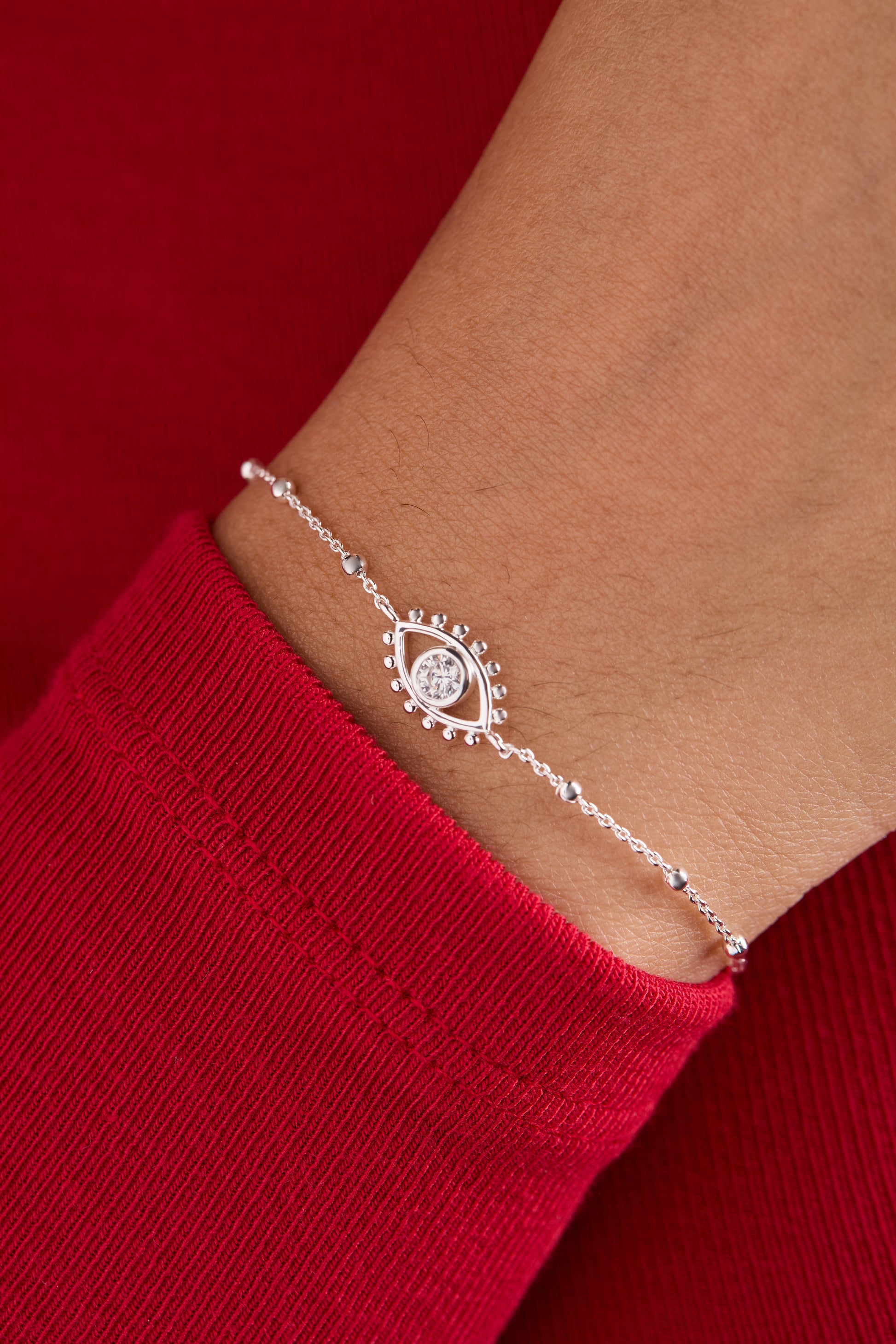 Evil Eye Inline Bracelet Silver