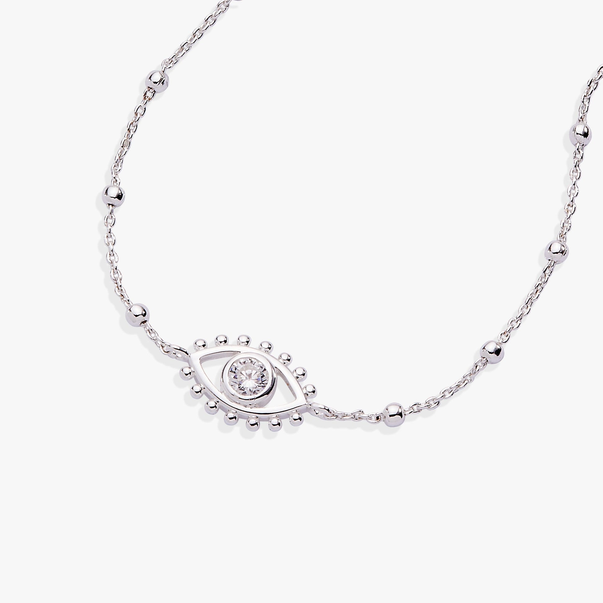 Evil Eye Inline Bracelet Silver