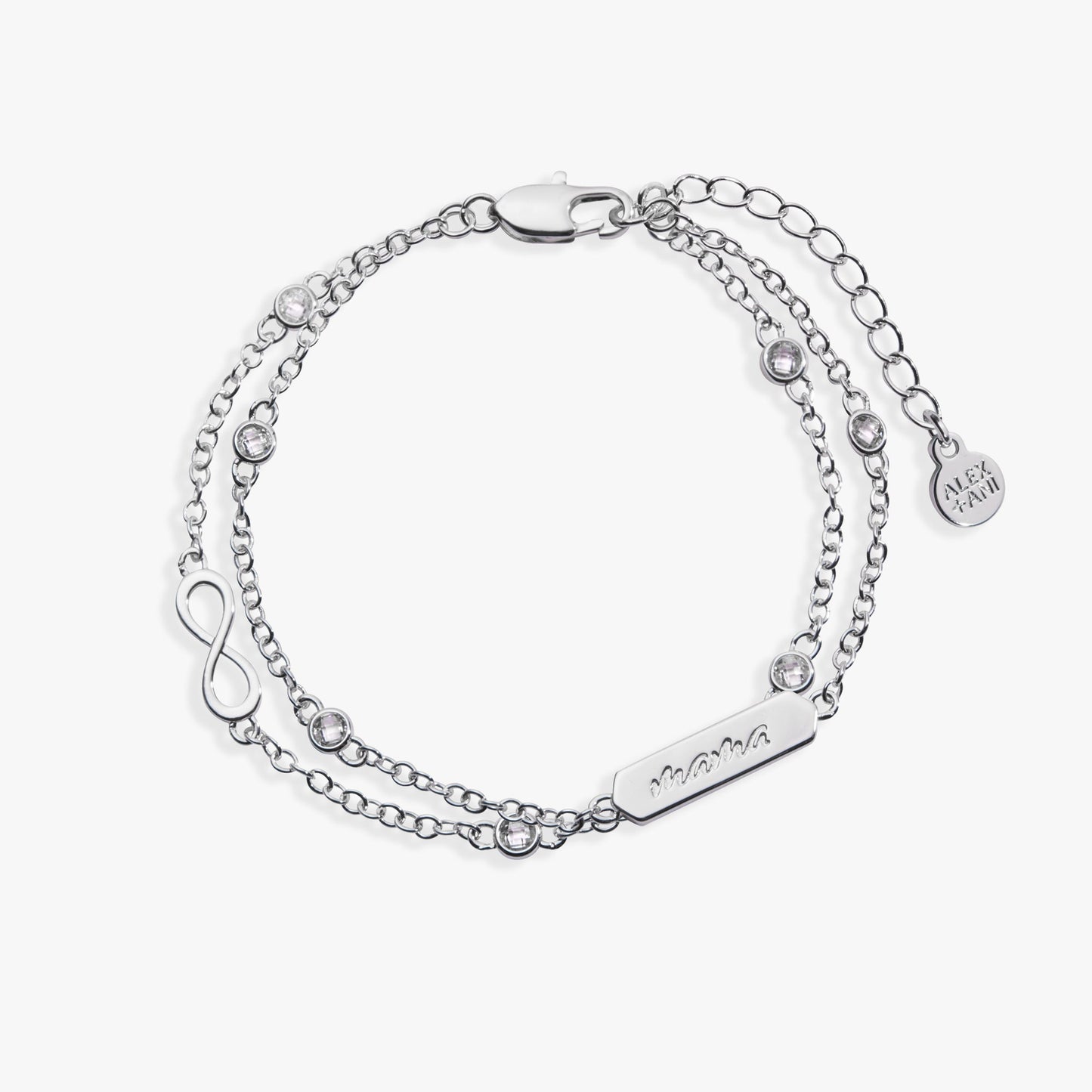 Mama Infinity Adjustable Bracelet Silver