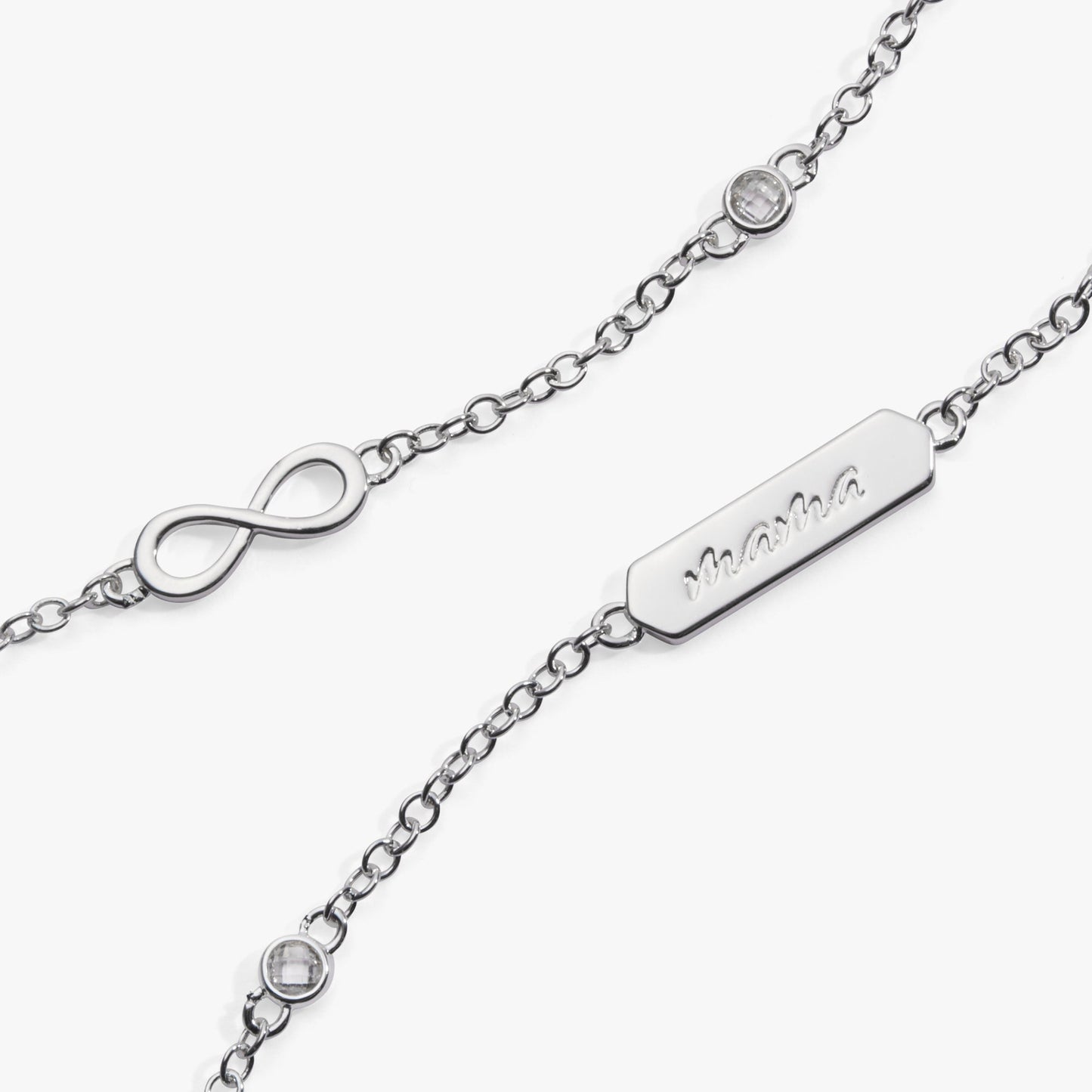 Mama Infinity Adjustable Bracelet Silver