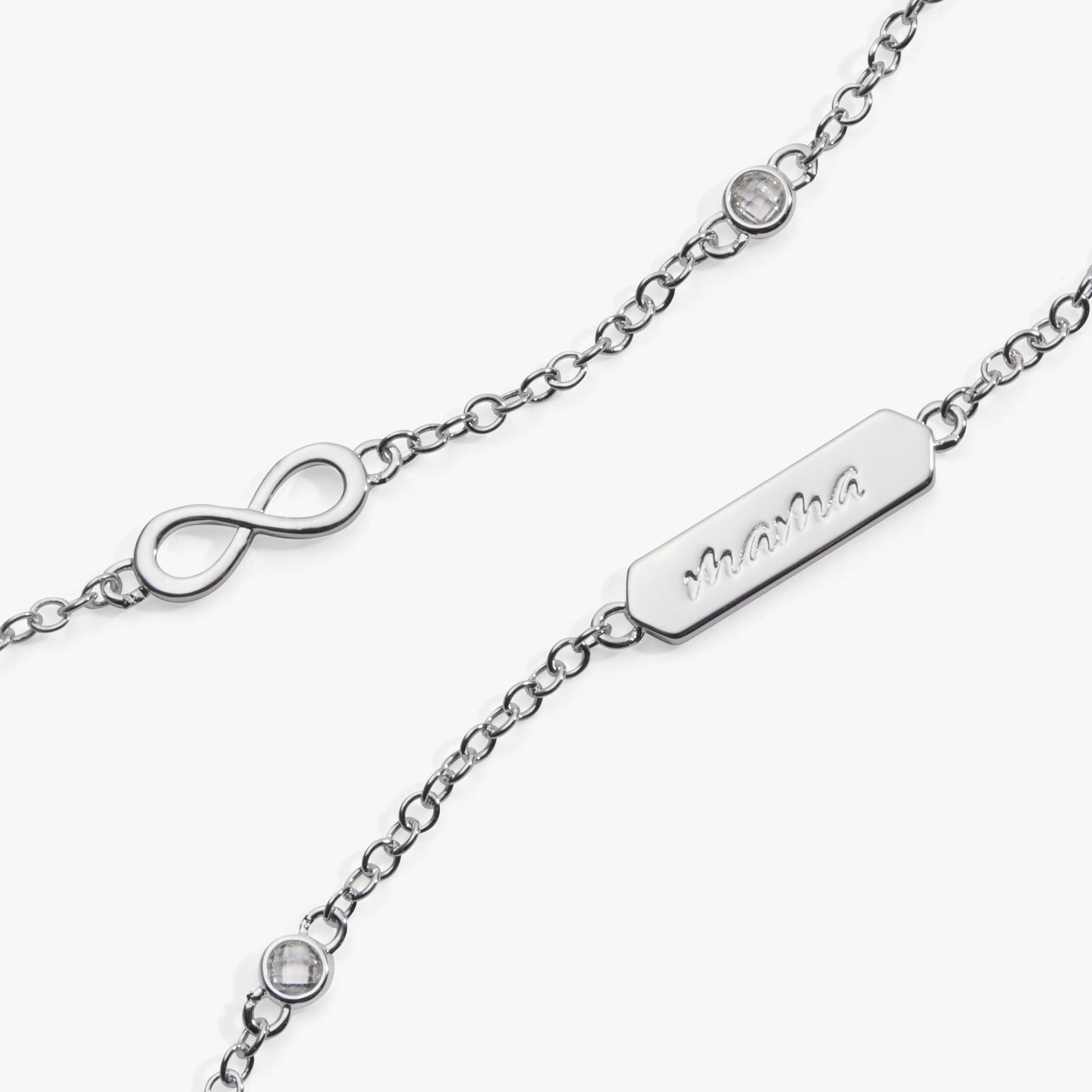 Mama Infinity Adjustable Bracelet Silver