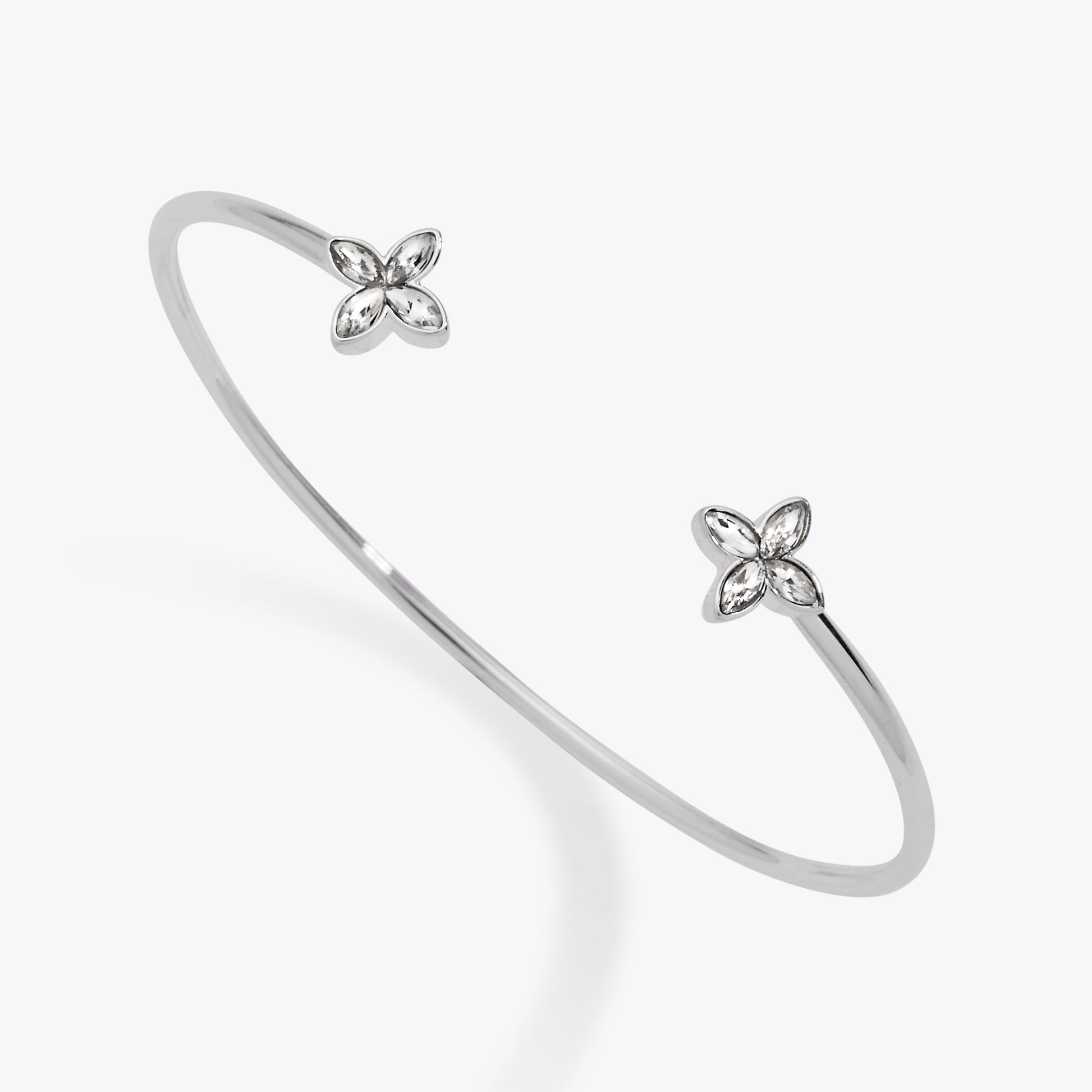 Crystal Logo Star Flex Cuff Silver