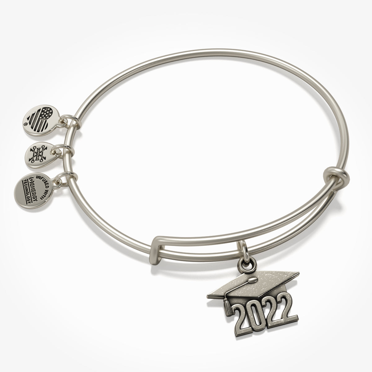 2022 Graduation Cap Charm Bangle Bracelet Rafaelian Silver