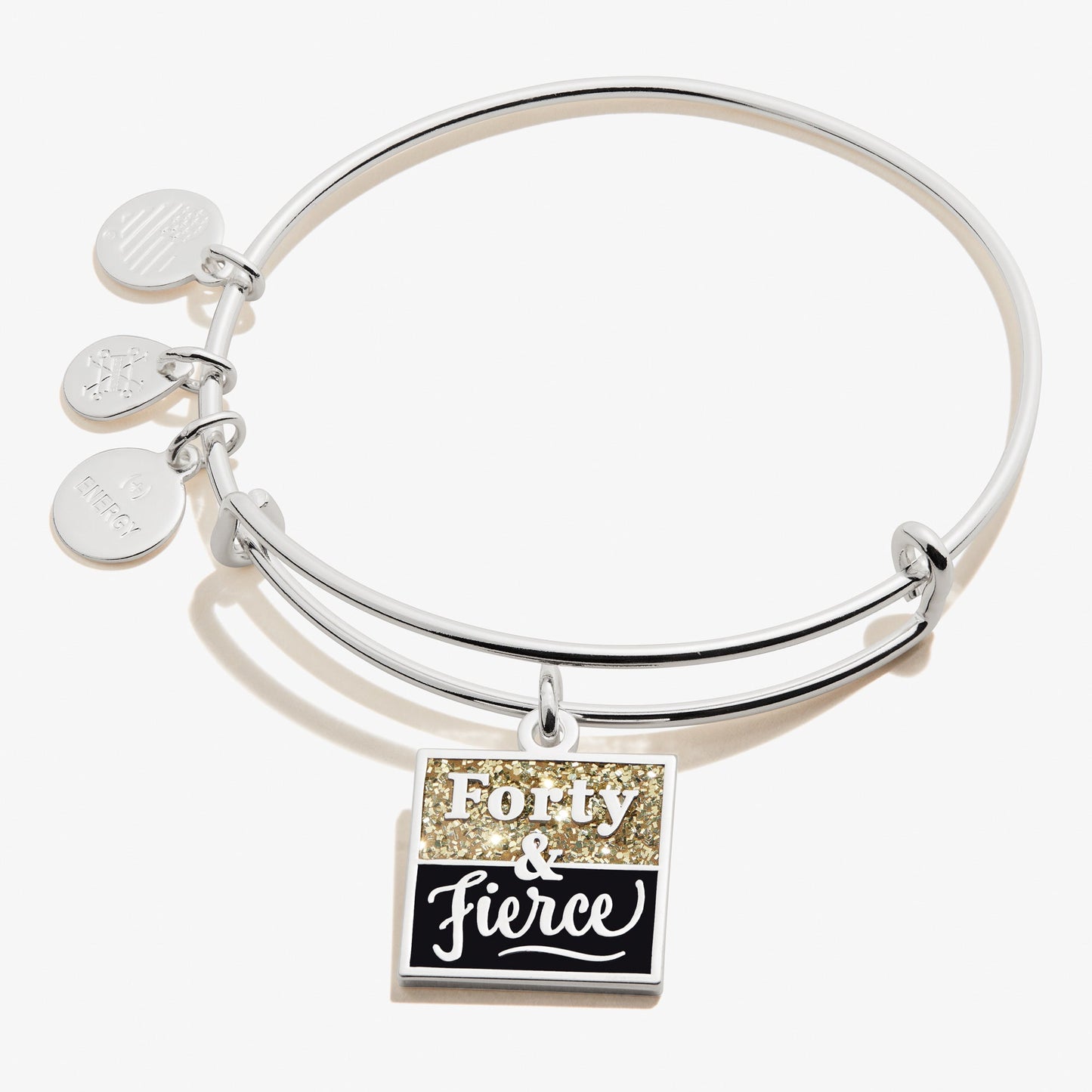 Forty & Fierce Charm Bangle - Alex and Ani Shiny Silver