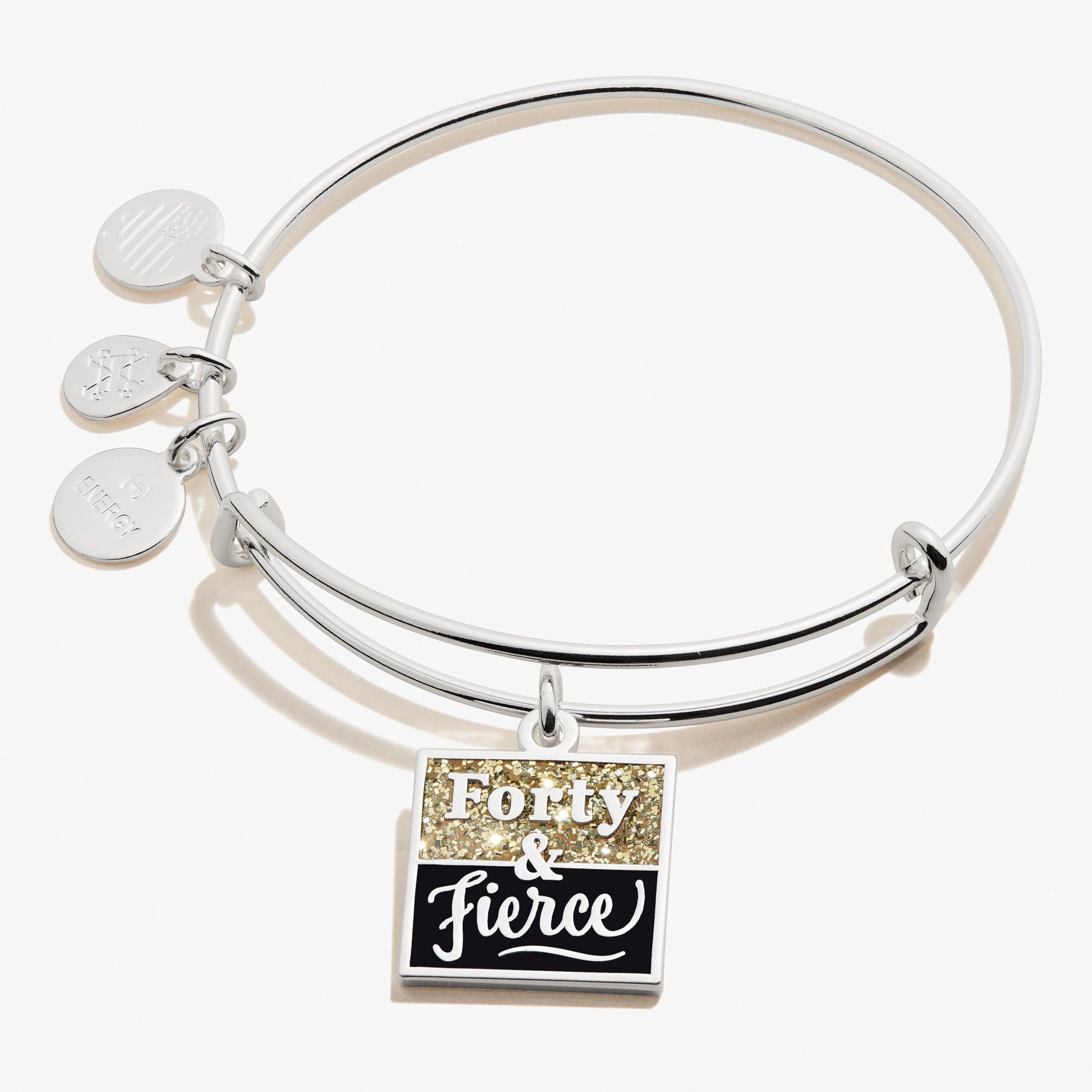 Forty & Fierce Charm Bangle - Alex and Ani Shiny Silver