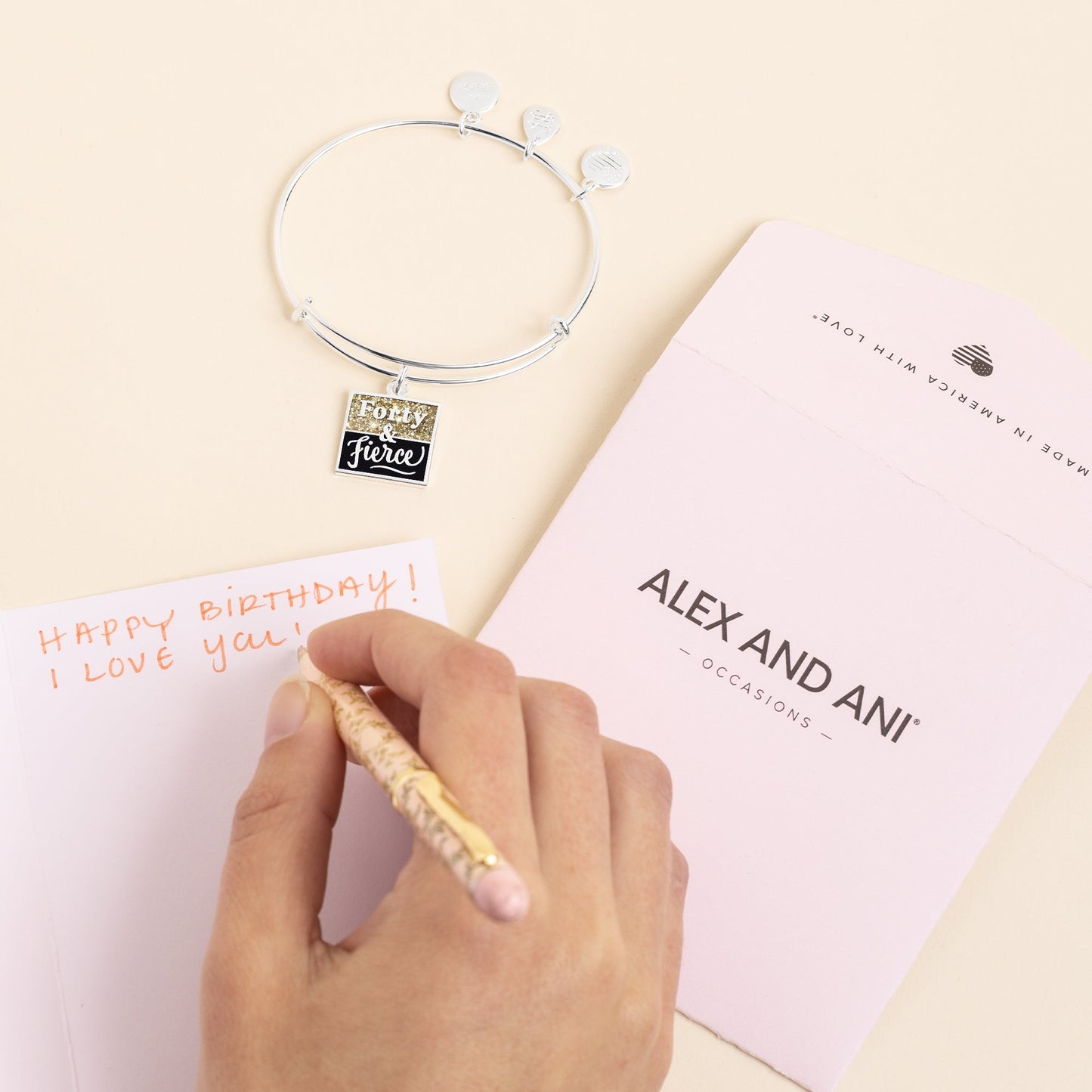 Forty & Fierce Charm Bangle - Alex and Ani Shiny Silver