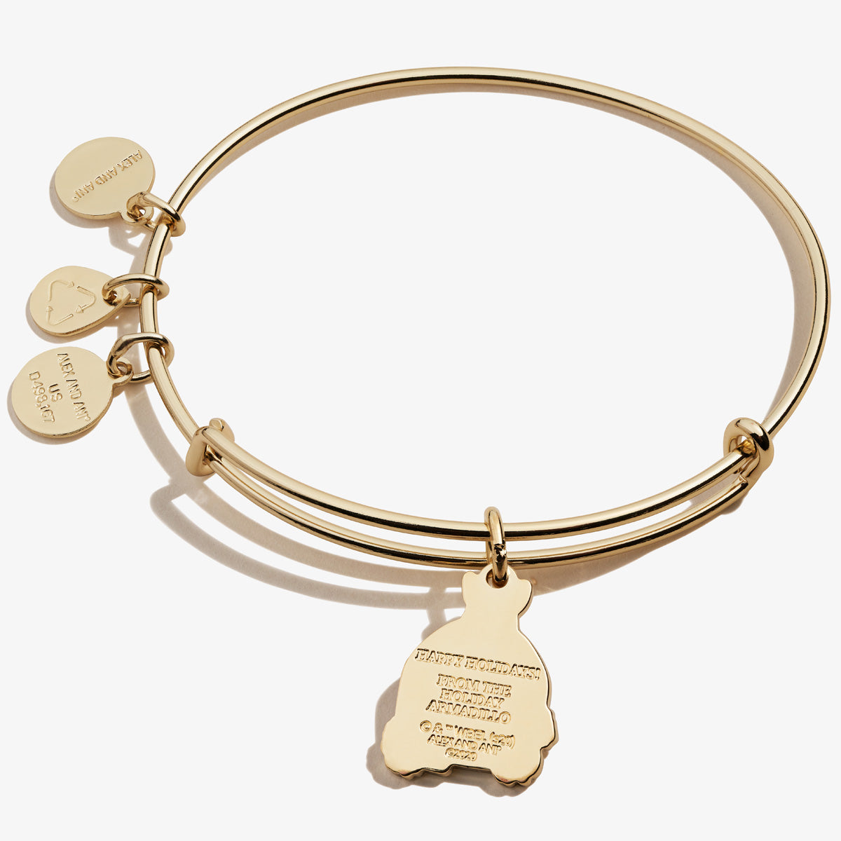 Friends Holiday Armadillo Charm Bangle - Alex and Ani Shiny Gold