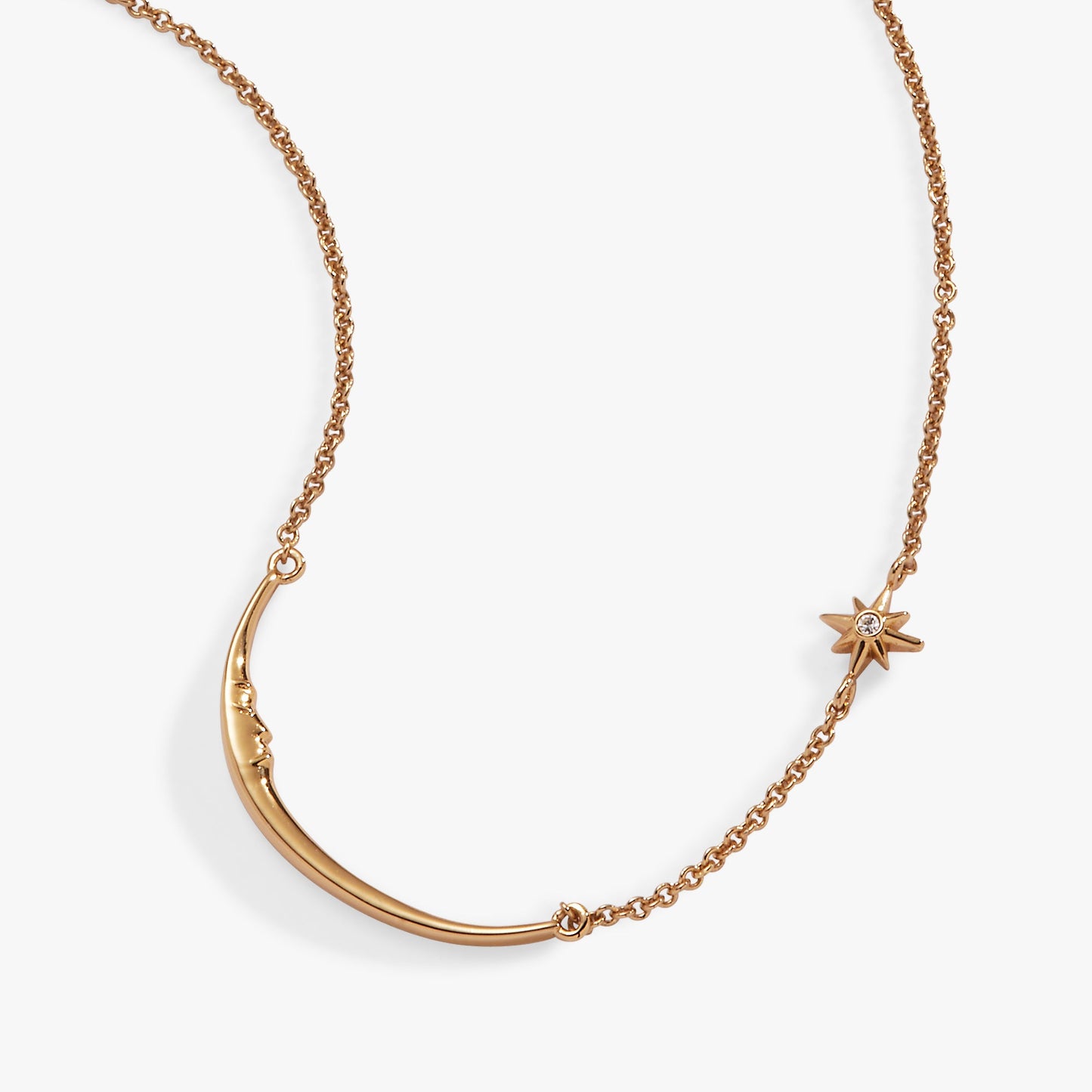 Crecent Moon Necklace Gold