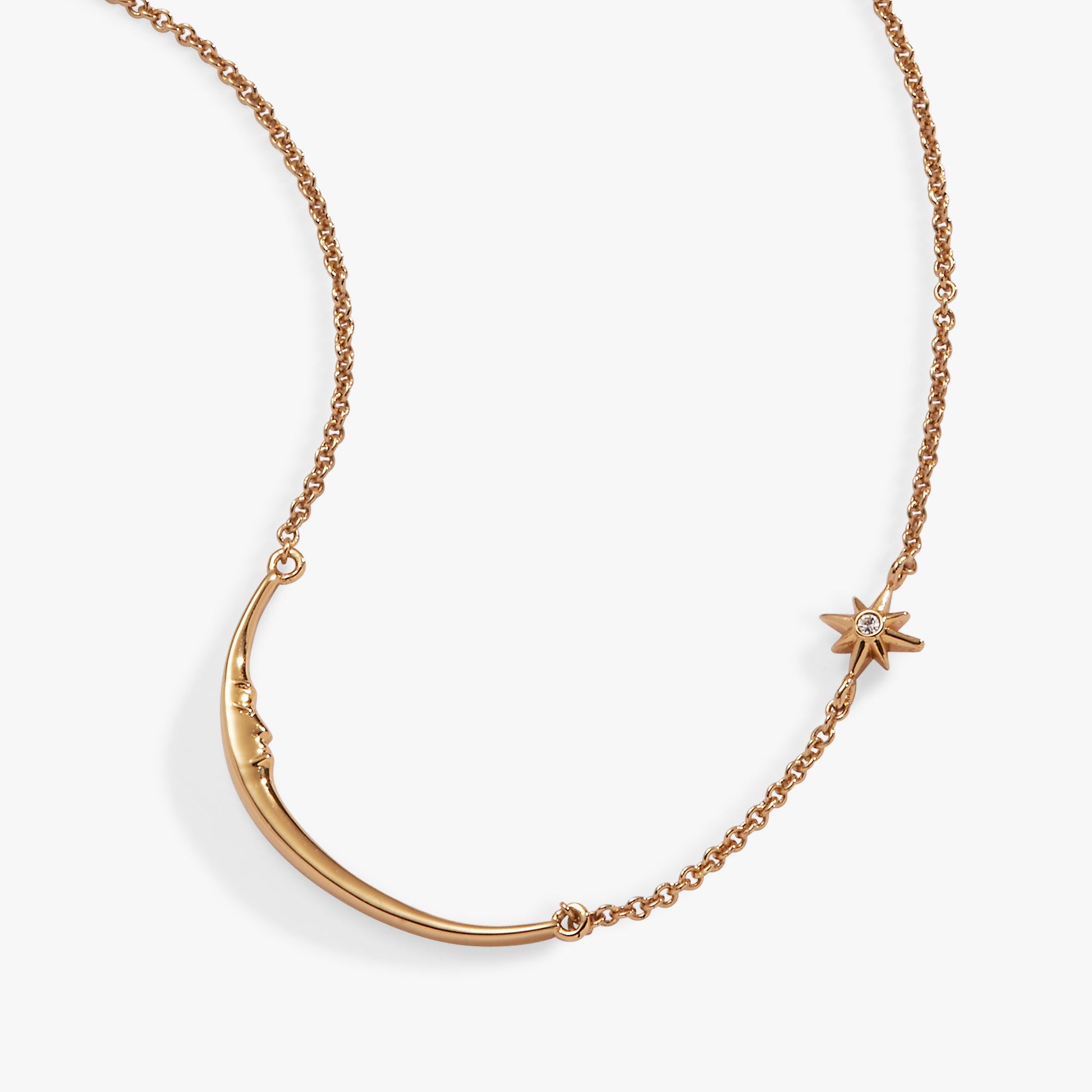 Crecent Moon Necklace Gold