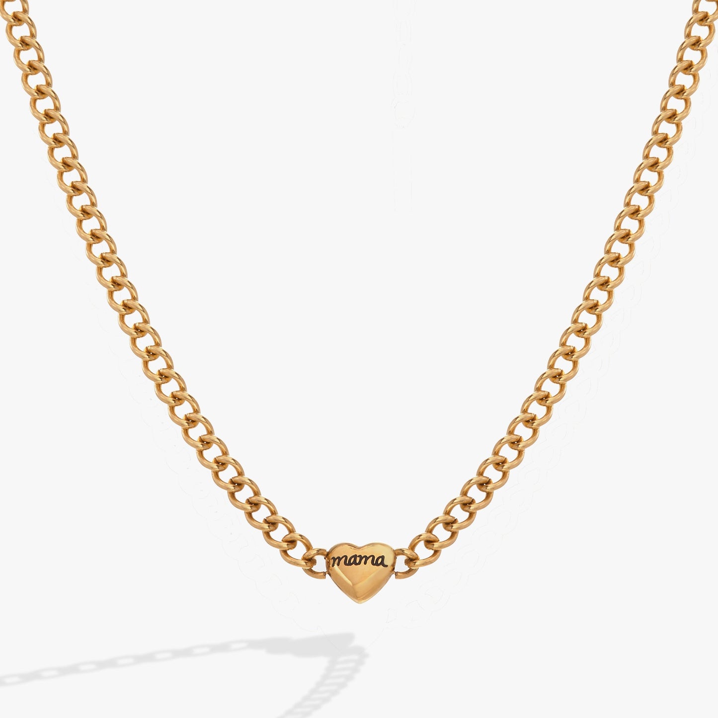 Mama curb chain neck Stainless Steel Gold
