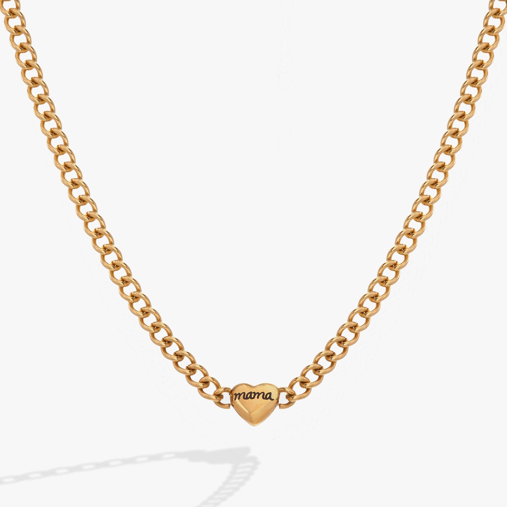 Mama curb chain neck Stainless Steel Gold