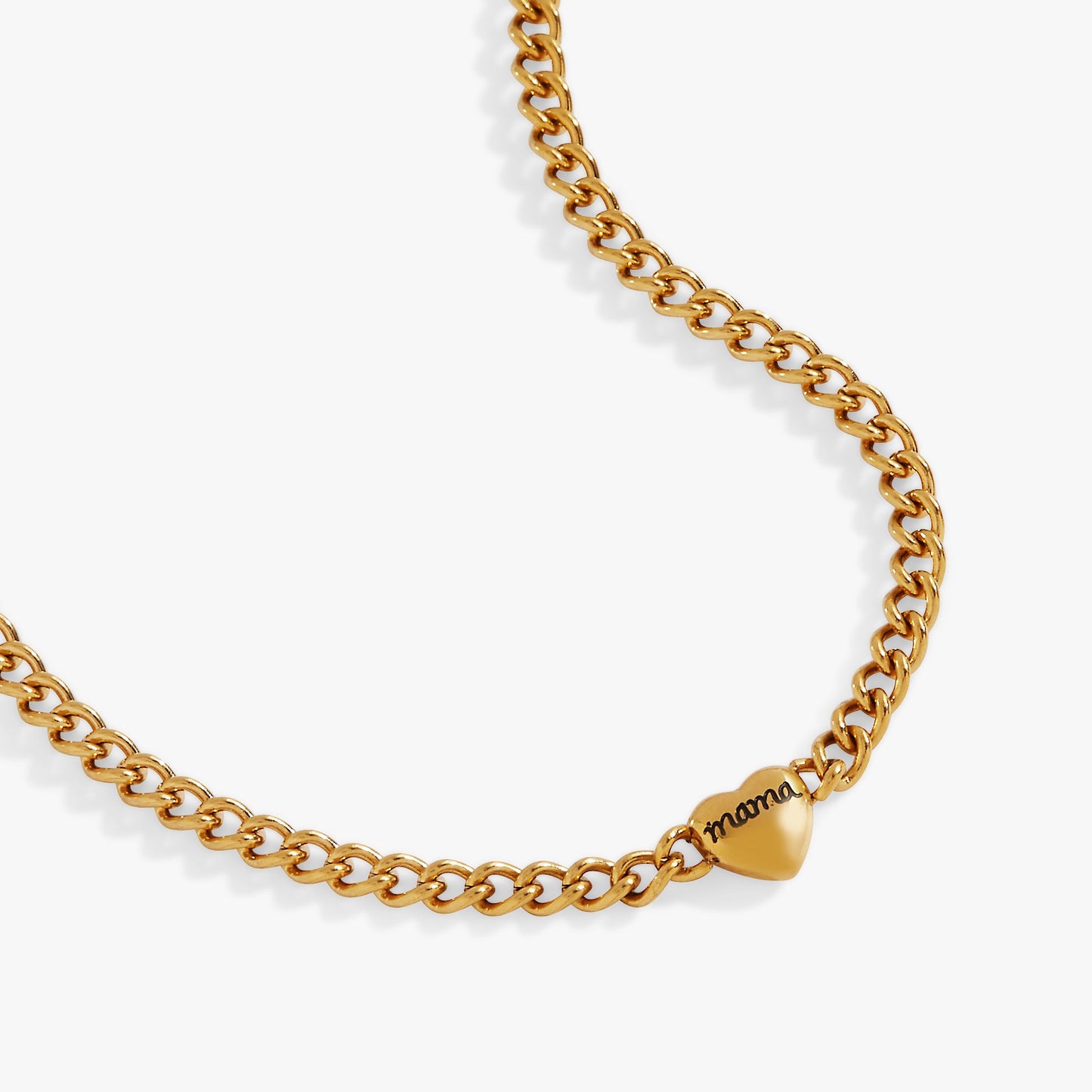 Mama curb chain neck Stainless Steel Gold