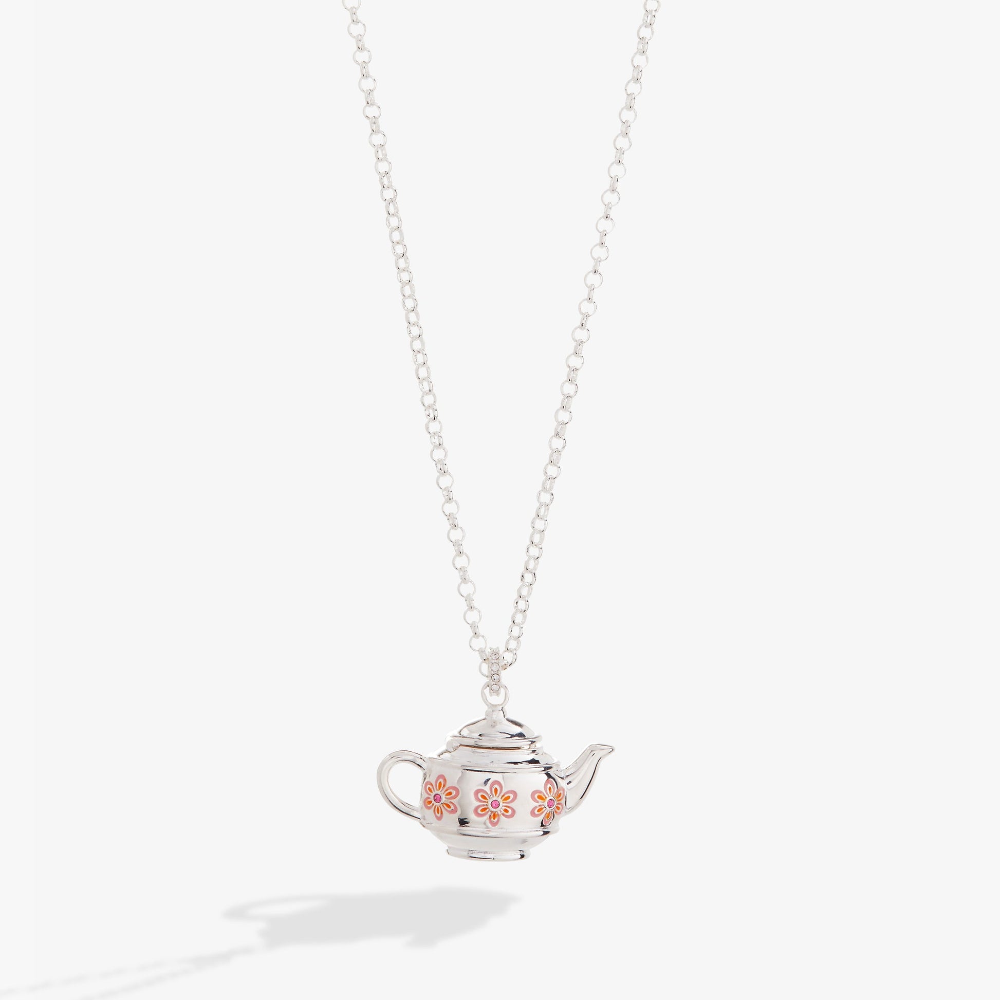 Teapot Locket Necklace Pendant Silver