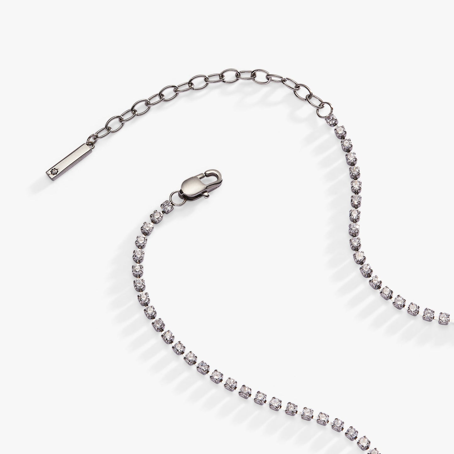 Babe Tennis Chain Necklace Stainless Steel Gold