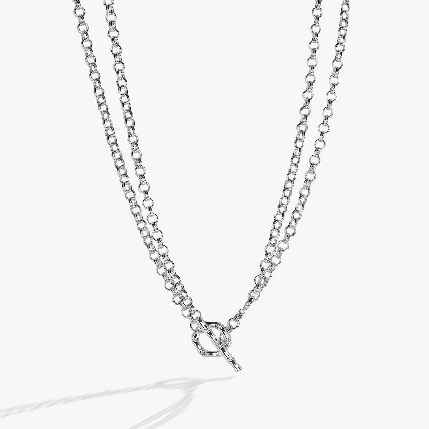 Bamboo Convertible Necklace or Bracelet Silver