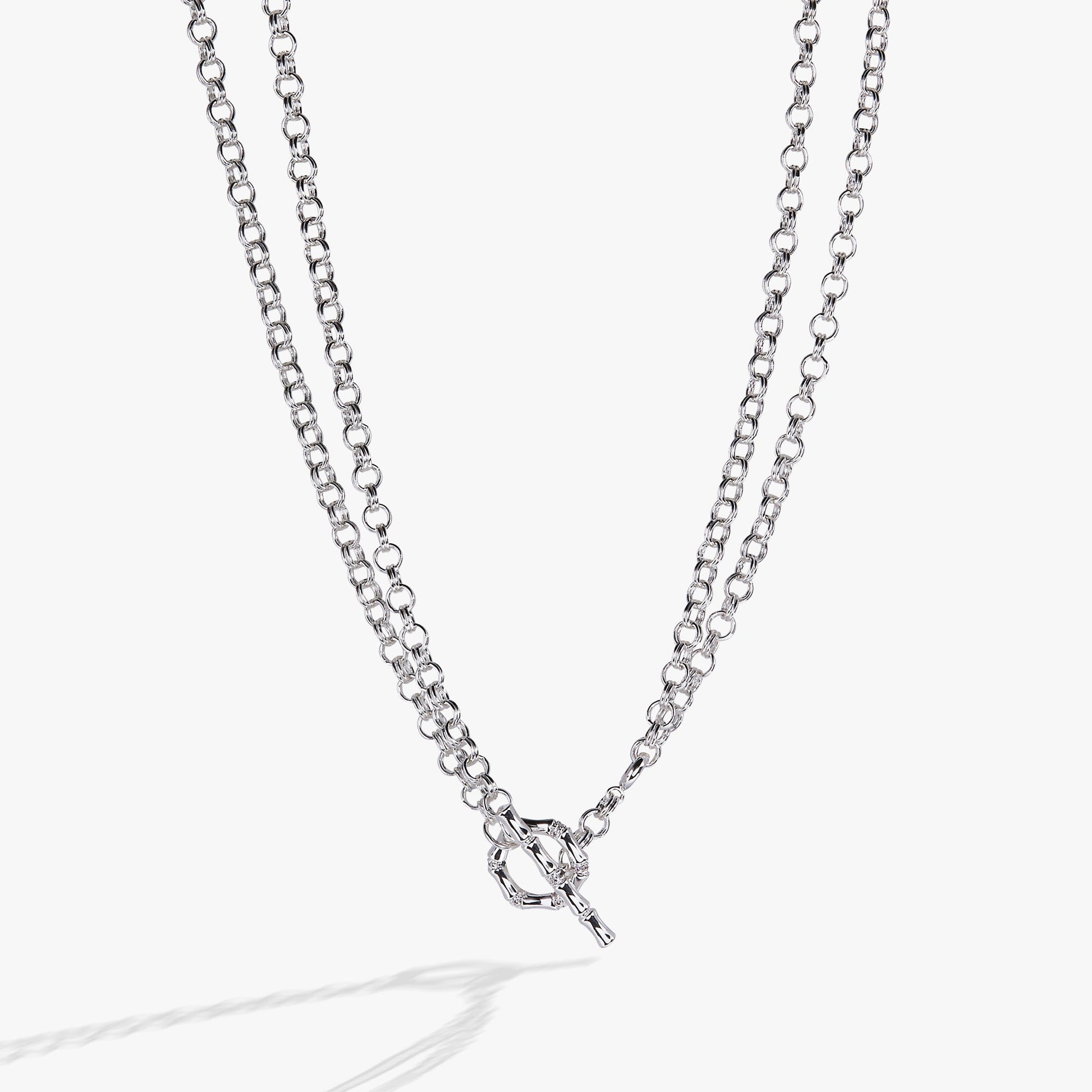 Bamboo Convertible Necklace or Bracelet Silver