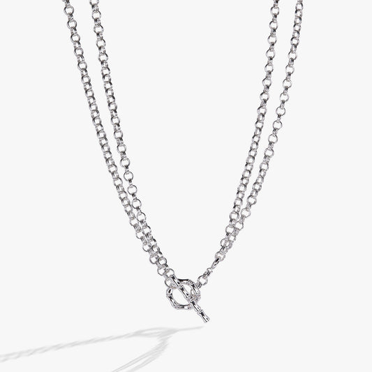 Bamboo Convertible Necklace or Bracelet Silver